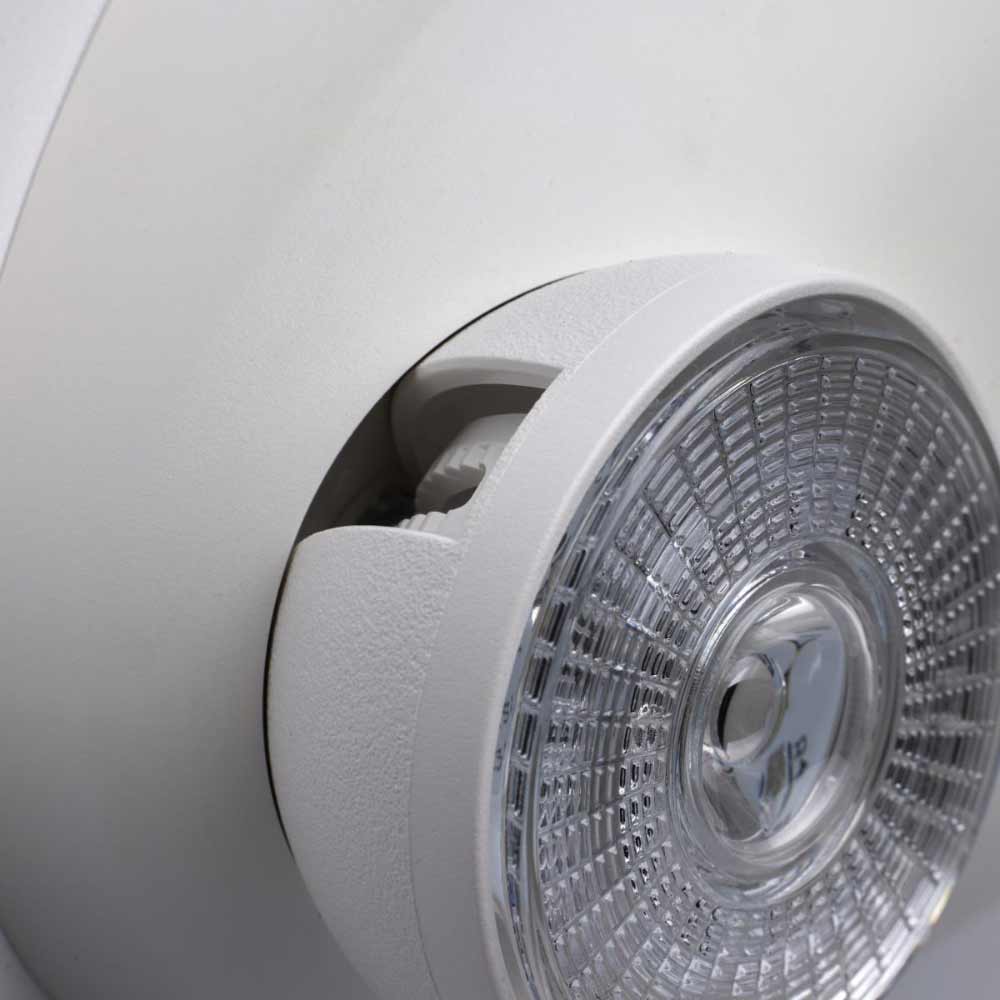 LED Emergency Light, 0.8 Watts, 2 Round Light Heads, 120-277V, White - Bees Lighting