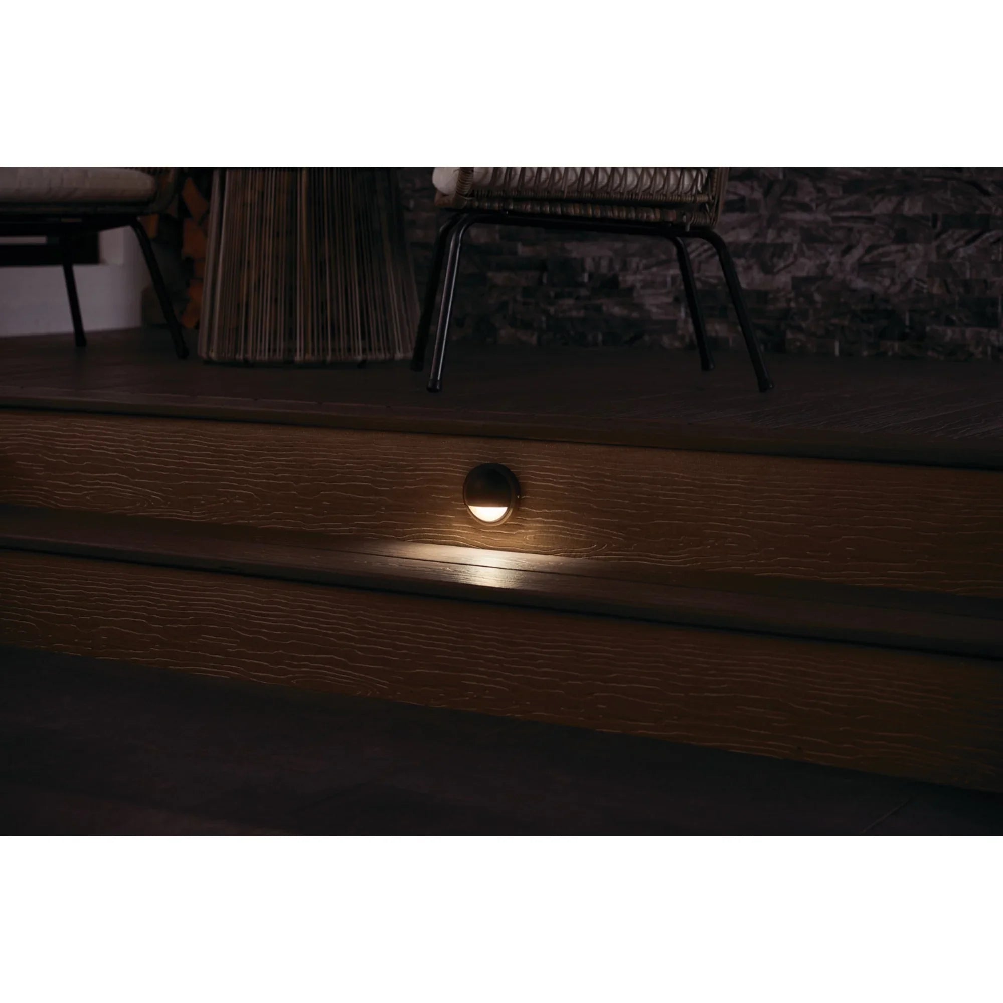 12V LED Deck Light Half Moon 2700K Textured Architectural Bronze - Bees Lighting