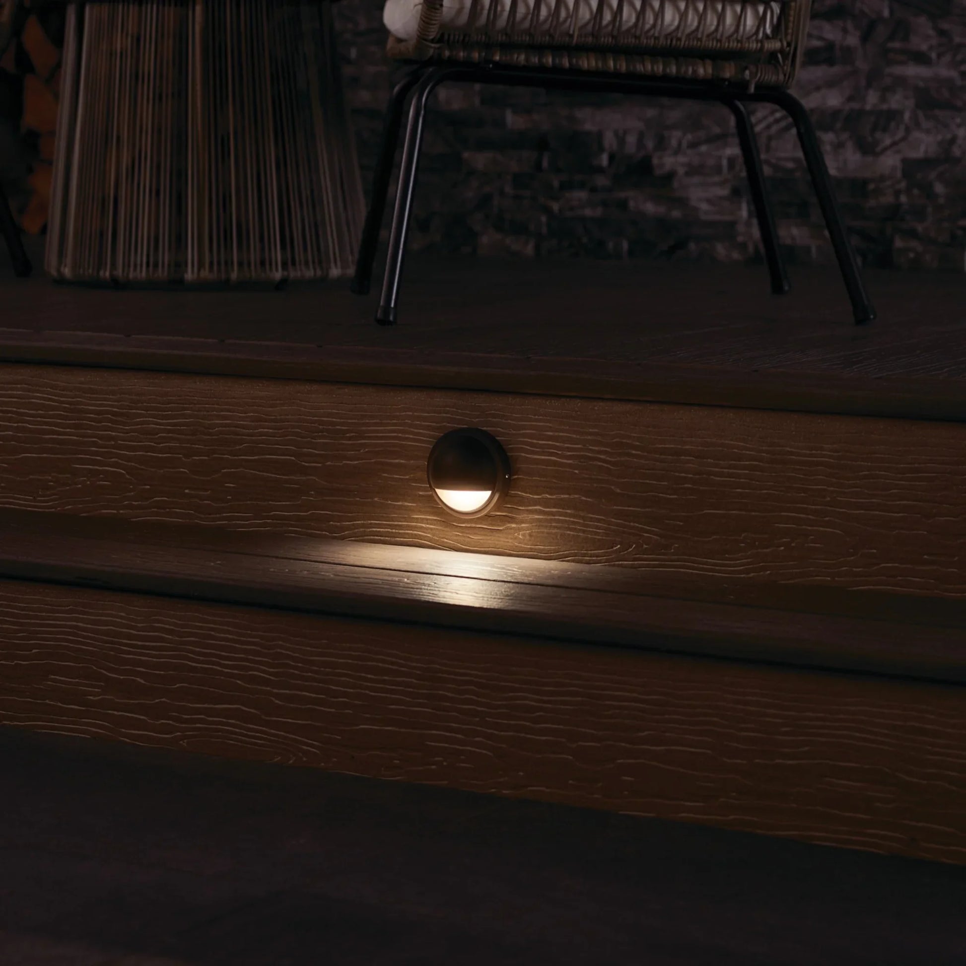 12V LED Deck Light Half Moon 2700K Textured Architectural Bronze - Bees Lighting