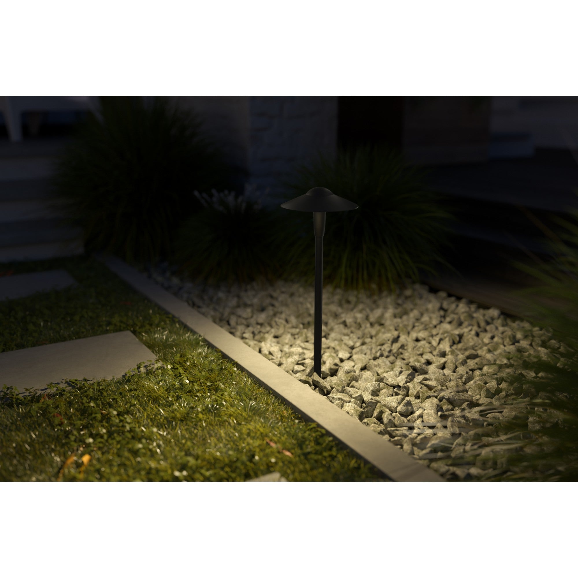 LED Integrated 8" Dome Path Light, 2700K, Textured Black