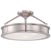 Harbour Point 19" 3-Light Semi-Flush Mount, Brushed Nickel Finish - Bees Lighting