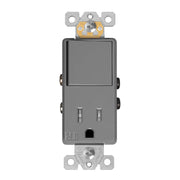 15 Amp Single Pole Light Switch and Tamper-Resistant Receptacle, Gray - Bees Lighting