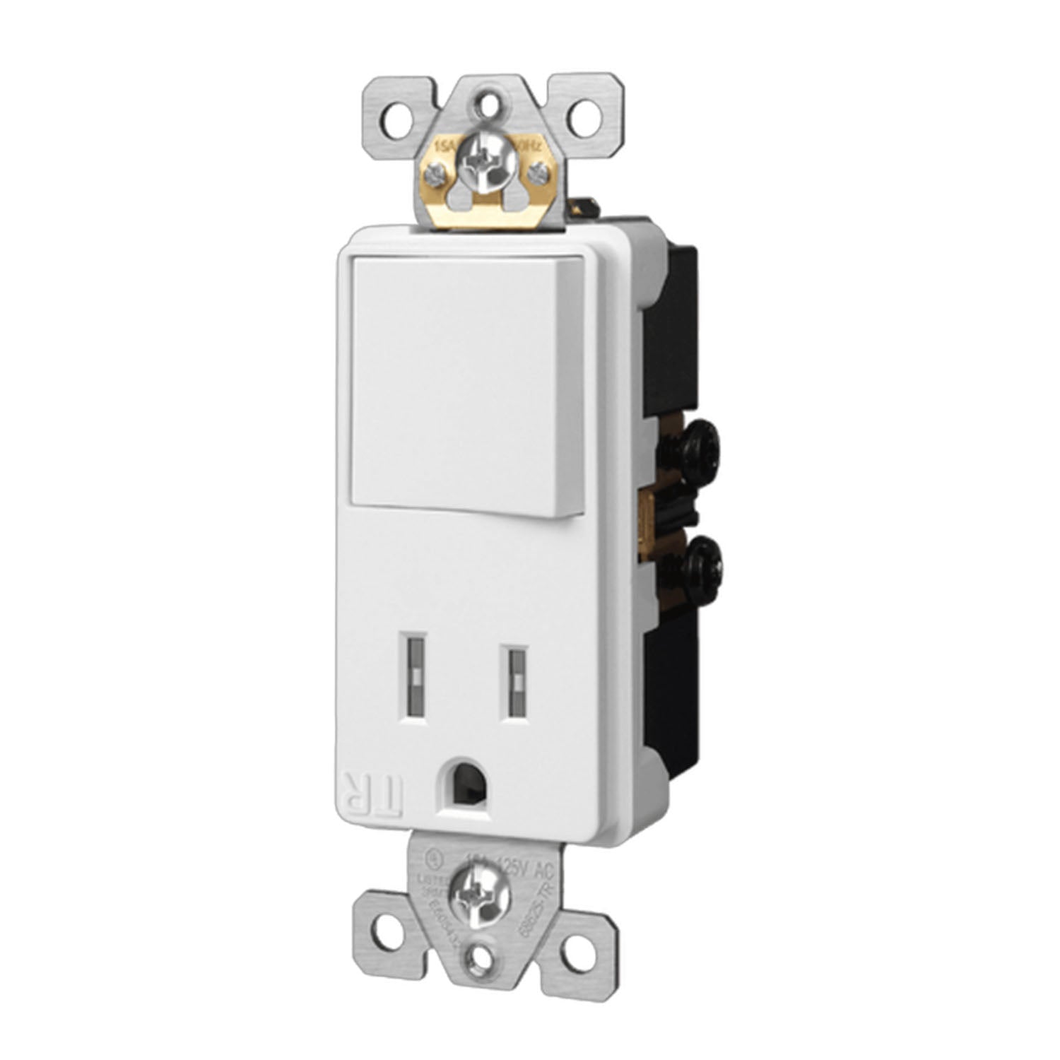 15 Amp Single Pole Light Switch and Tamper-Resistant Receptacle, White - Bees Lighting