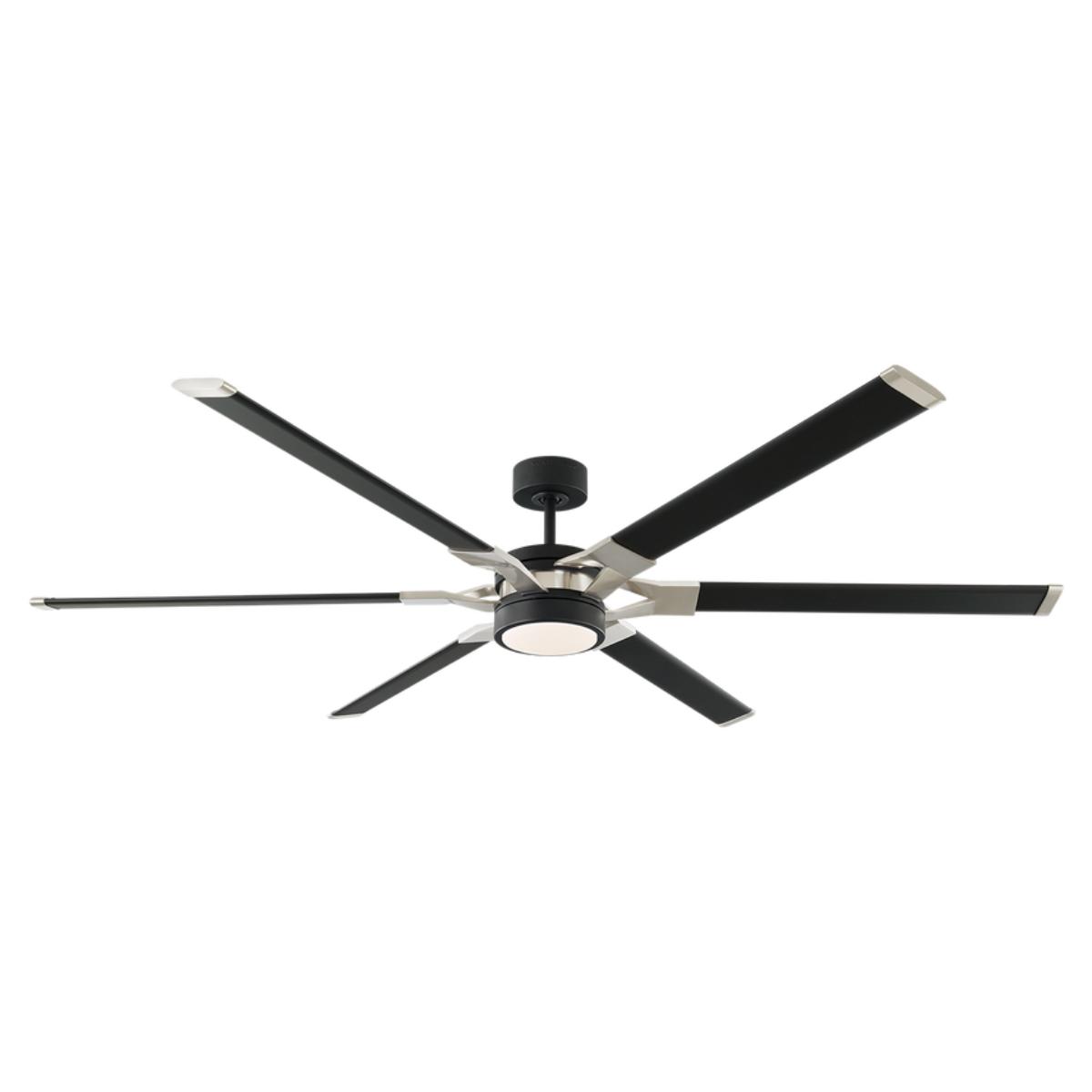 Loft 72 Inch Black and Steel Damp Rated LED Ceiling Fan with Remote - Bees Lighting