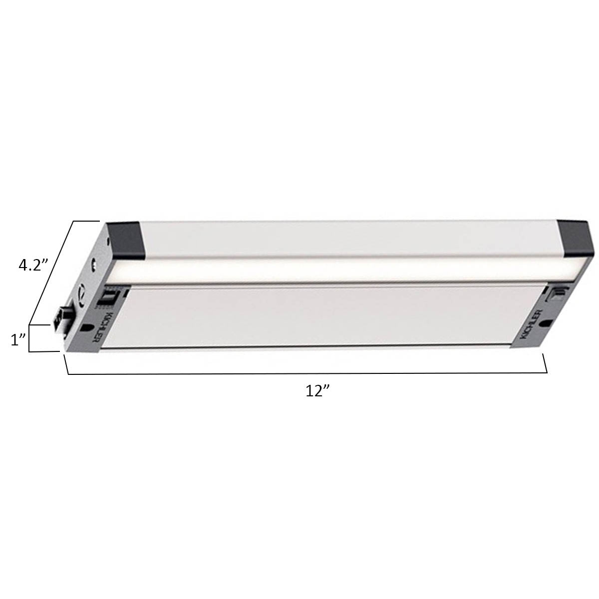 6U Series 12-Inch 120V LED Under Cabinet Light, 2700K/3000K, White - Bees Lighting
