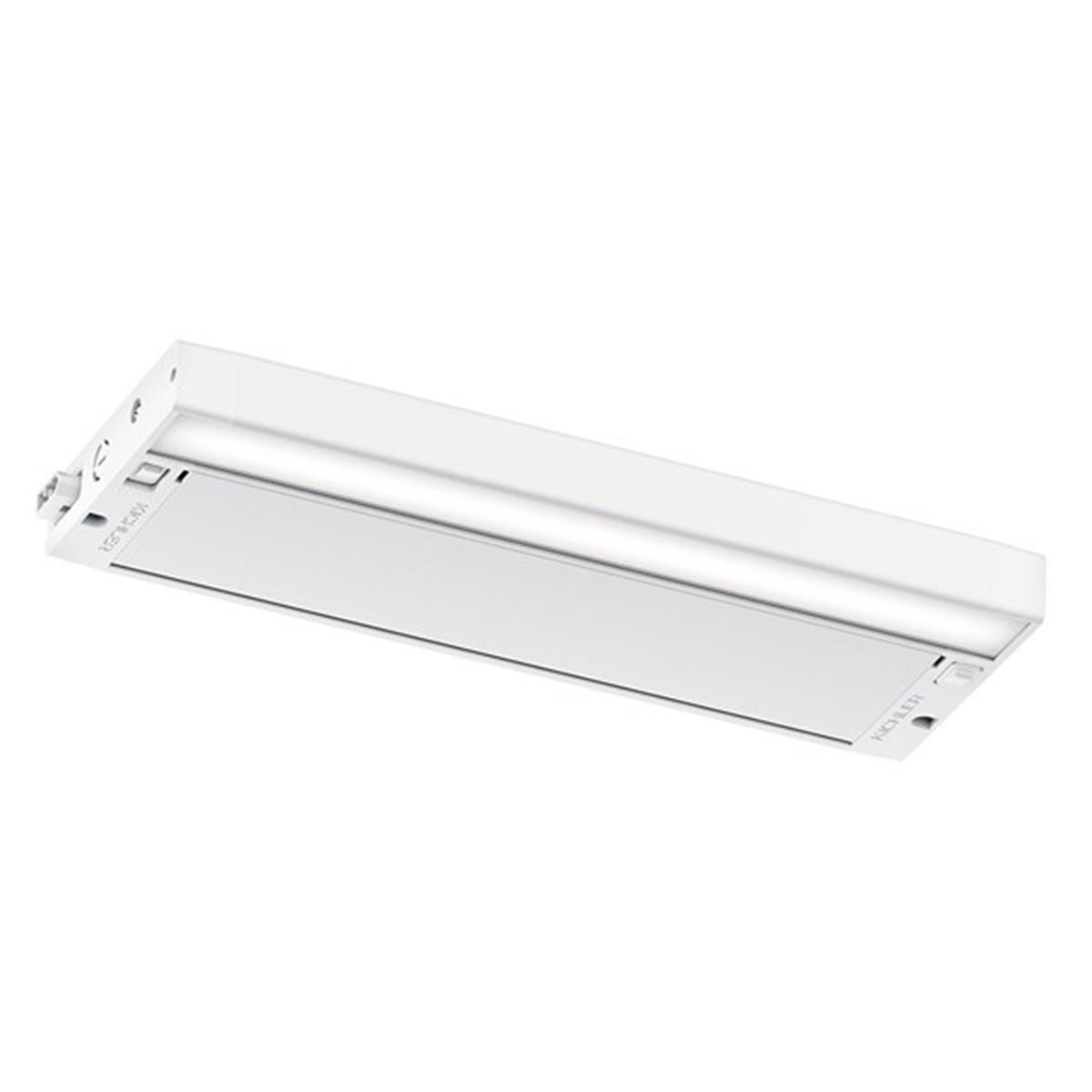 6U Series 12-Inch 120V LED Under Cabinet Light, 2700K/3000K, White - Bees Lighting
