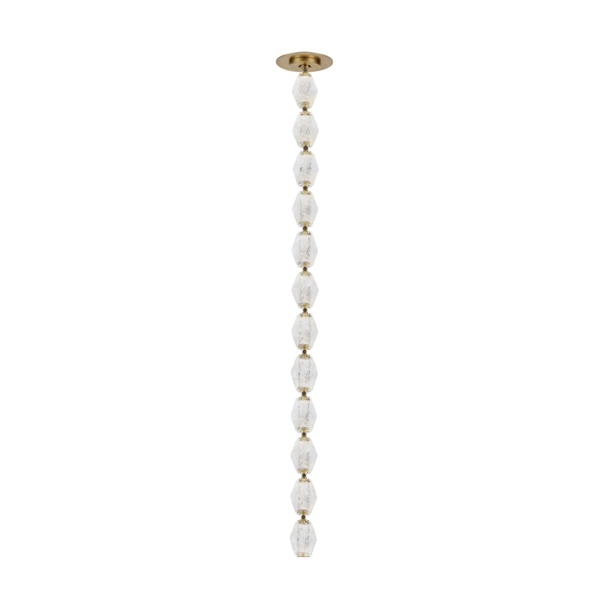 Collier 36 LED Pendant Light with Remote Canopy 3000K 120V Natural Brass Finish - Bees Lighting