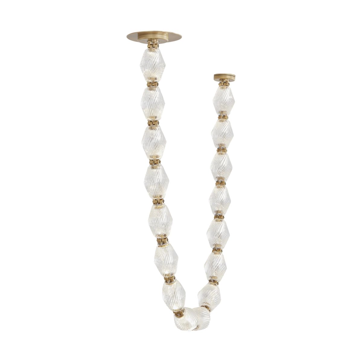 Collier 48 LED Pendant Light with Remote Canopy 3000K 120V Natural Brass Finish - Bees Lighting