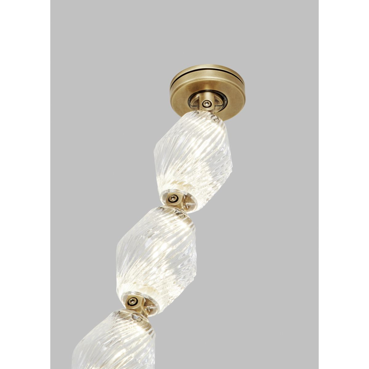 Collier 84 LED Chandelier, 2700K, Surface Driver 120-277V, Natural Brass - Bees Lighting