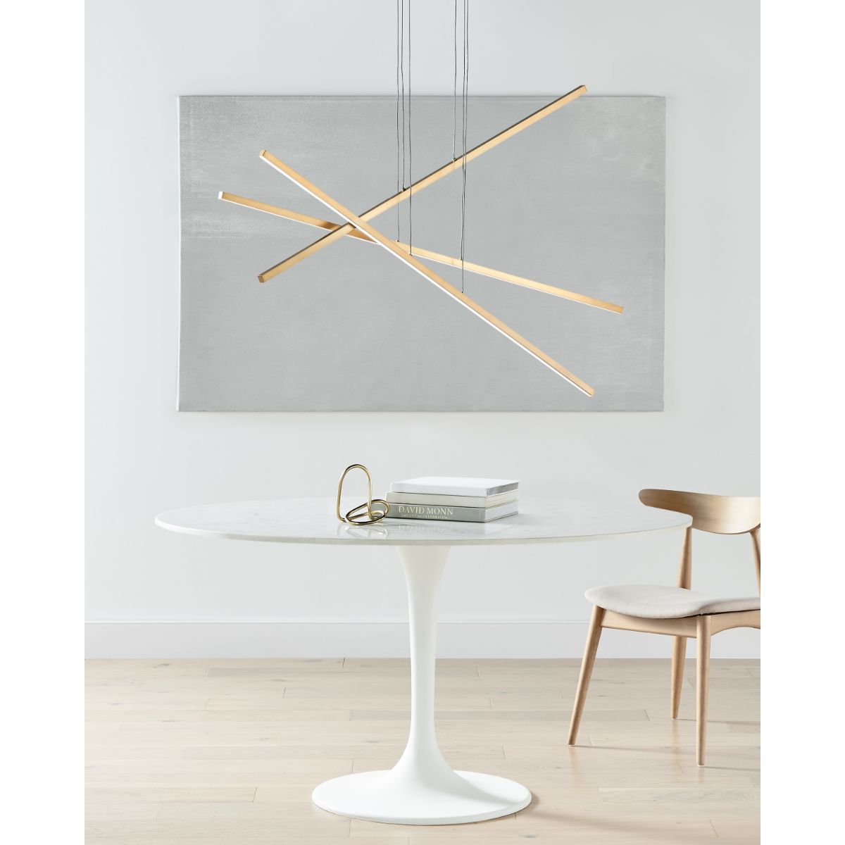 Essence 50 in. 3 Lights LED Chandelier Gold Finish - Bees Lighting