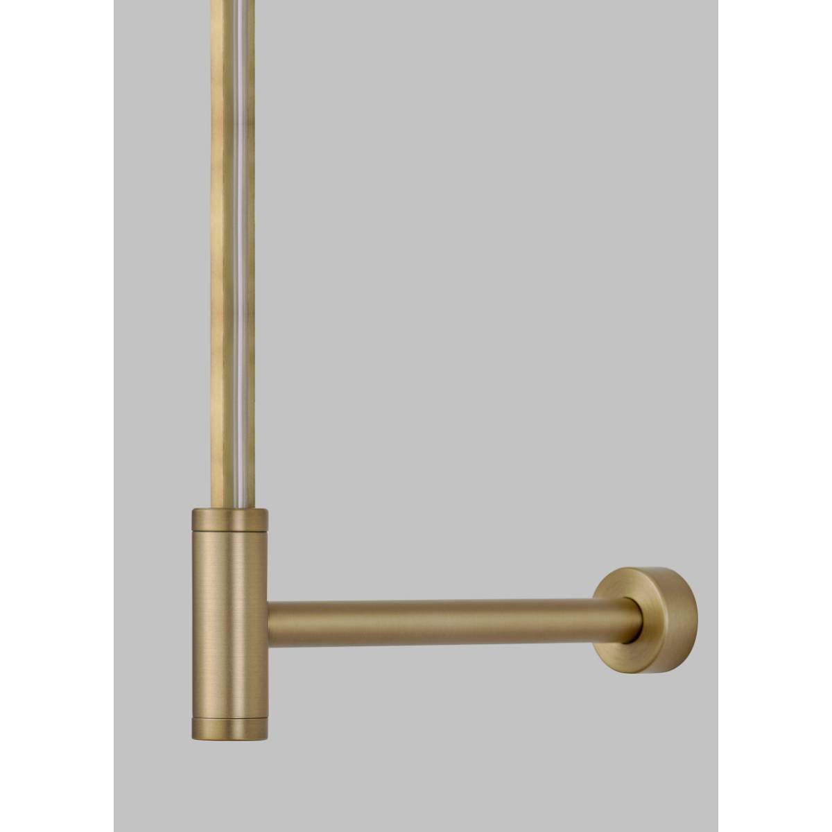 Modern Rail 36 in LED Armed Sconce Remote Conopy 1405 Lumens 3000k Brass