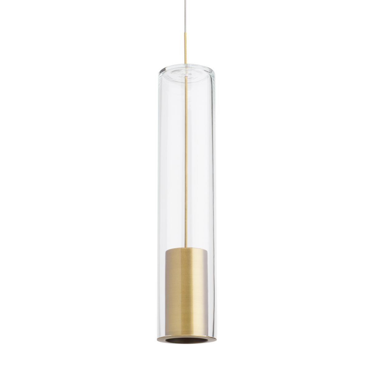 Captra Monorail Cylinder LED Pendant Light 485 Lumens Brass Finish