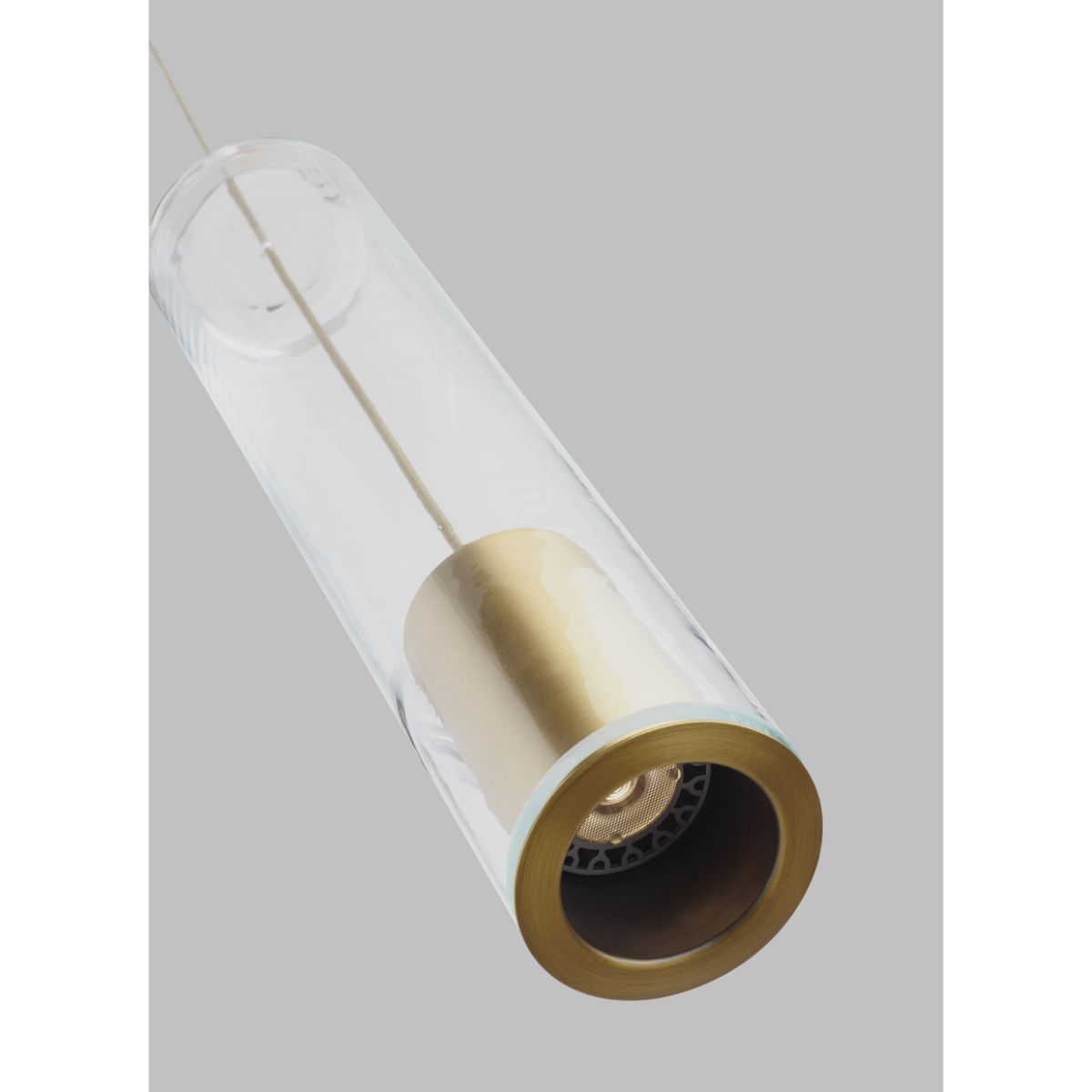 Captra Monorail Cylinder LED Pendant Light 485 Lumens Brass Finish