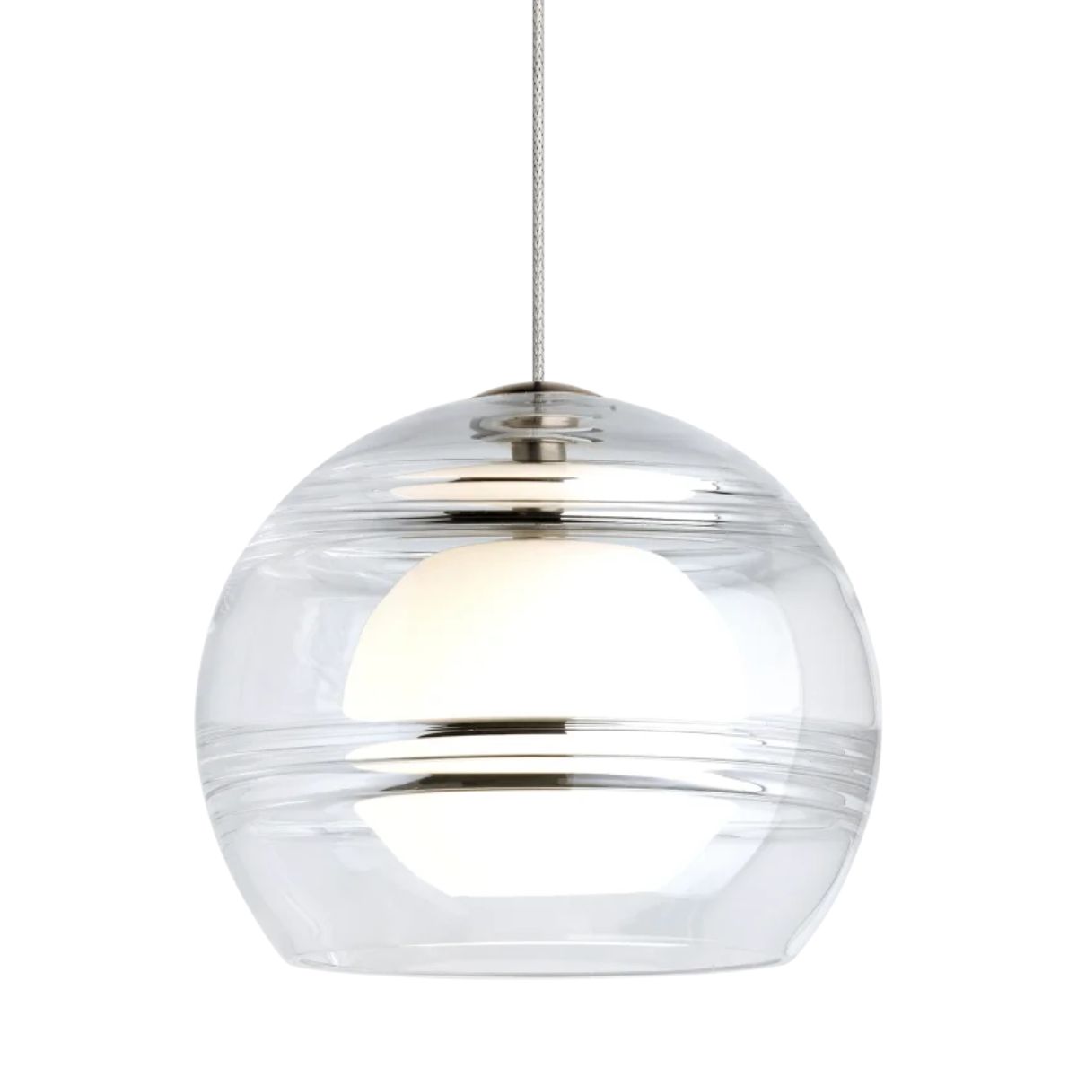 Sedona 6 in. Monorail Halogen Pendant Light Satin Nickel finish with Clear glass