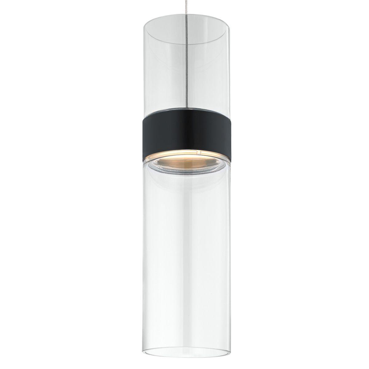 Manette 4 in. -Monopoint LED Pendant Light Clear & Clear & Black Ring