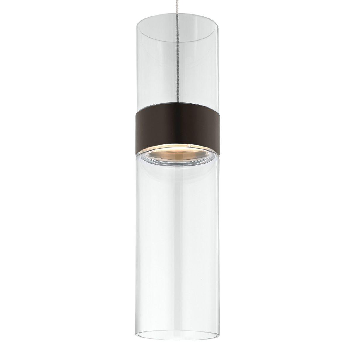 Manette 4 in. -Monopoint LED Pendant Light Clear & Clear & Bronze Ring