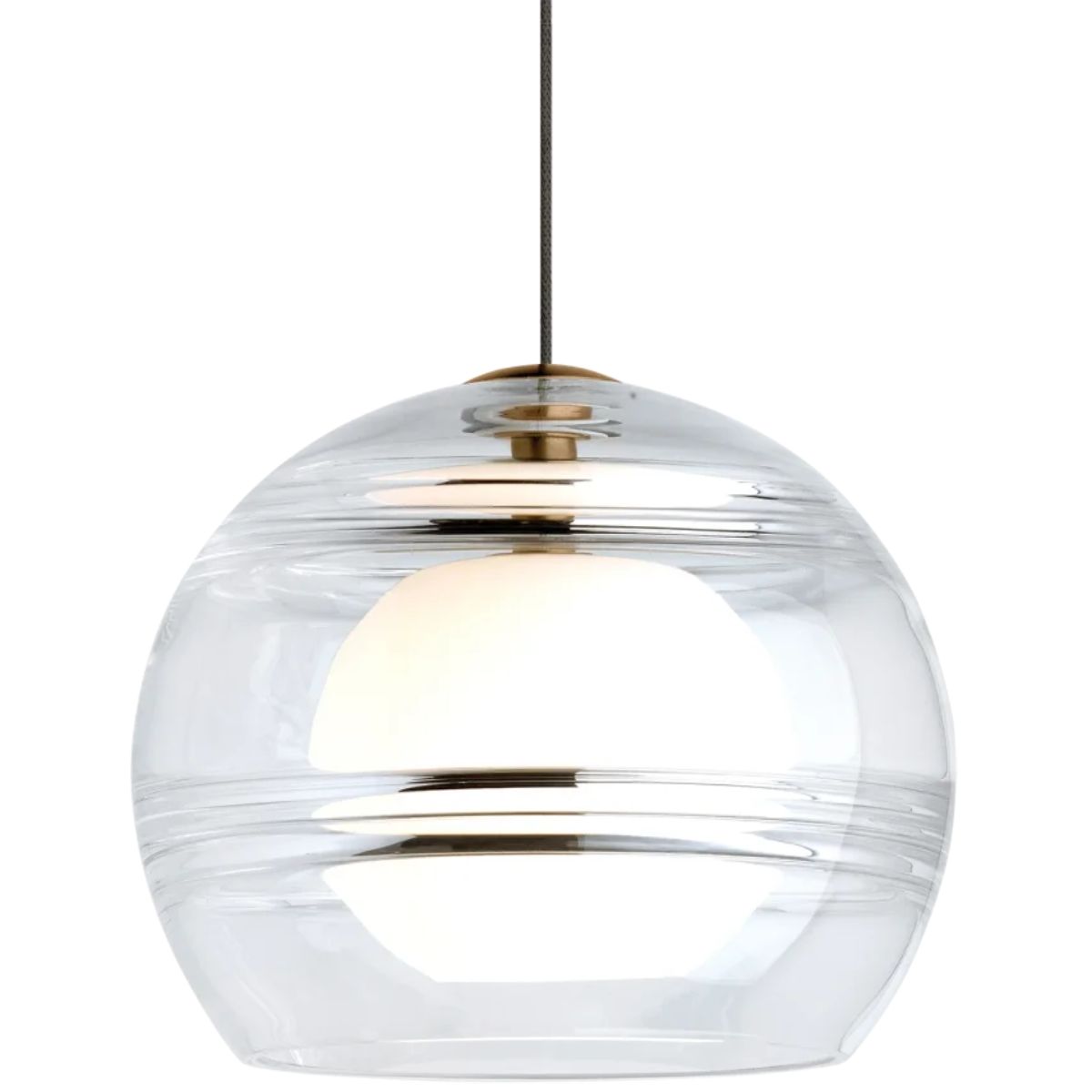 Sedona 6 in. Monopoint Halogen Pendant Light 420 lumens Brass finish with Clear glass