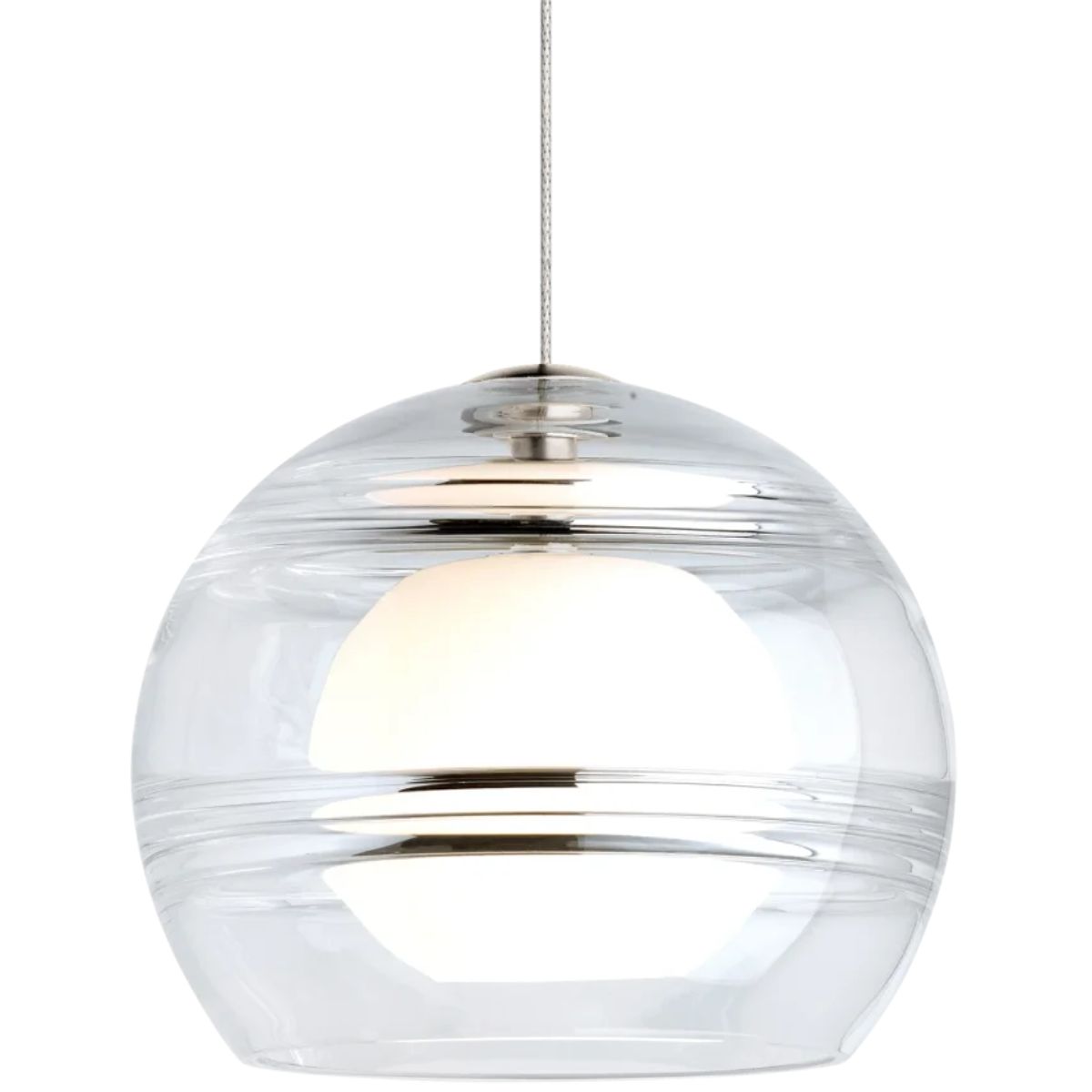 Sedona 6 in. Monopoint Halogen Pendant Light 420 lumens Satin Nickel finish with Clear glass