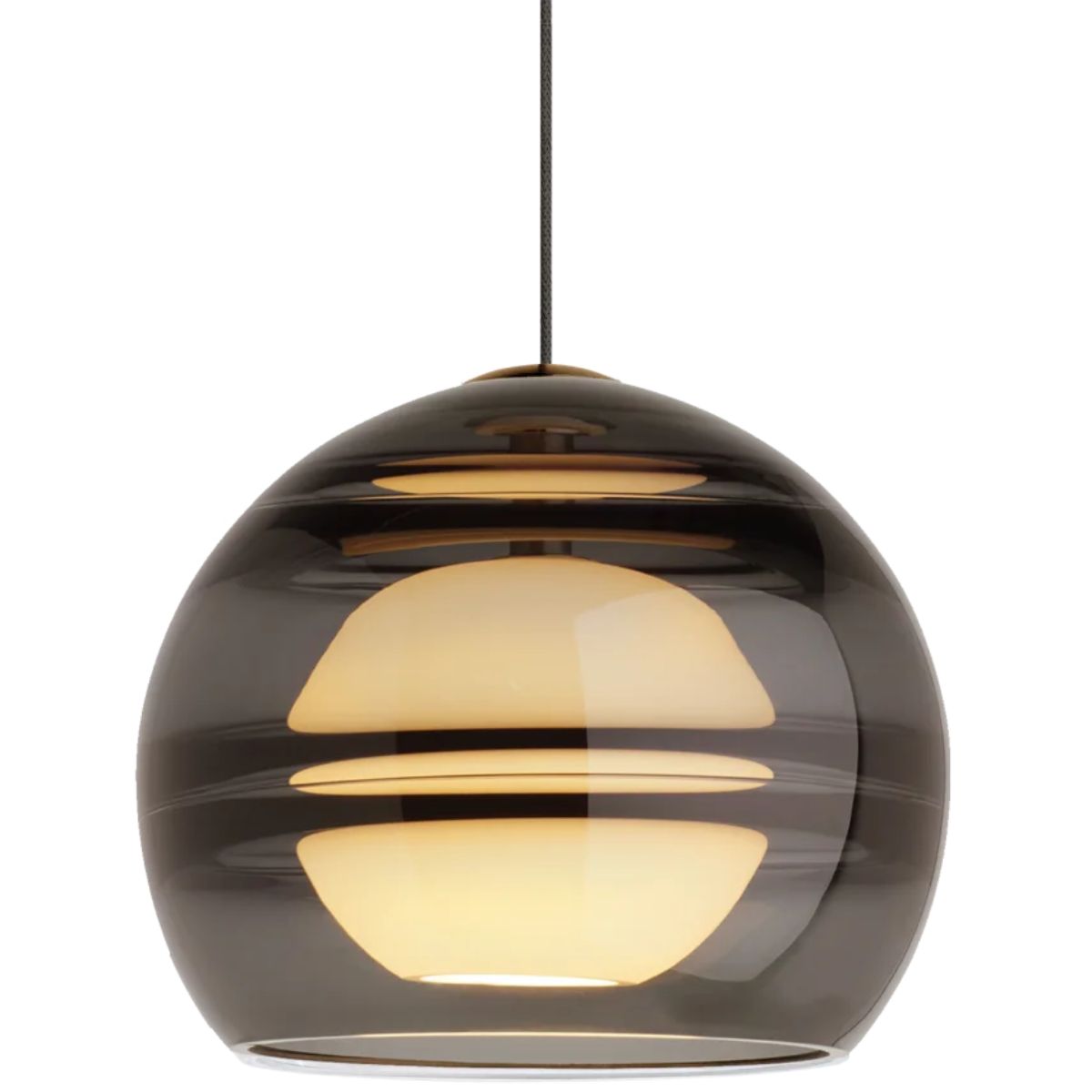 Sedona 6 in. Monopoint Halogen Pendant Light 420 lumens Brass finish with Transparent Smoke glass
