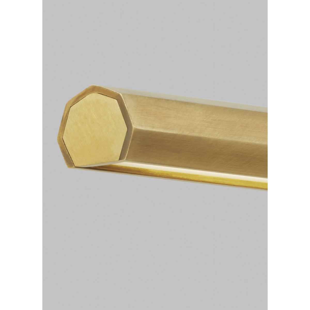 Plural Faceted 12" LED picture light 3000K natural brass finish - Bees Lighting