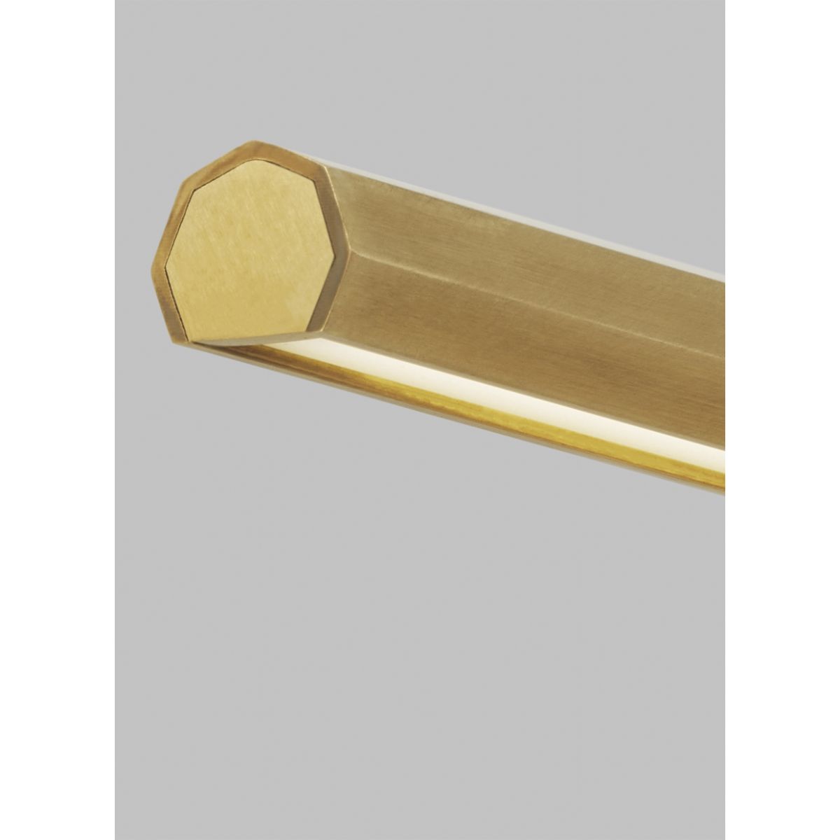 Plural Faceted 12" LED picture light 3000K natural brass finish - Bees Lighting