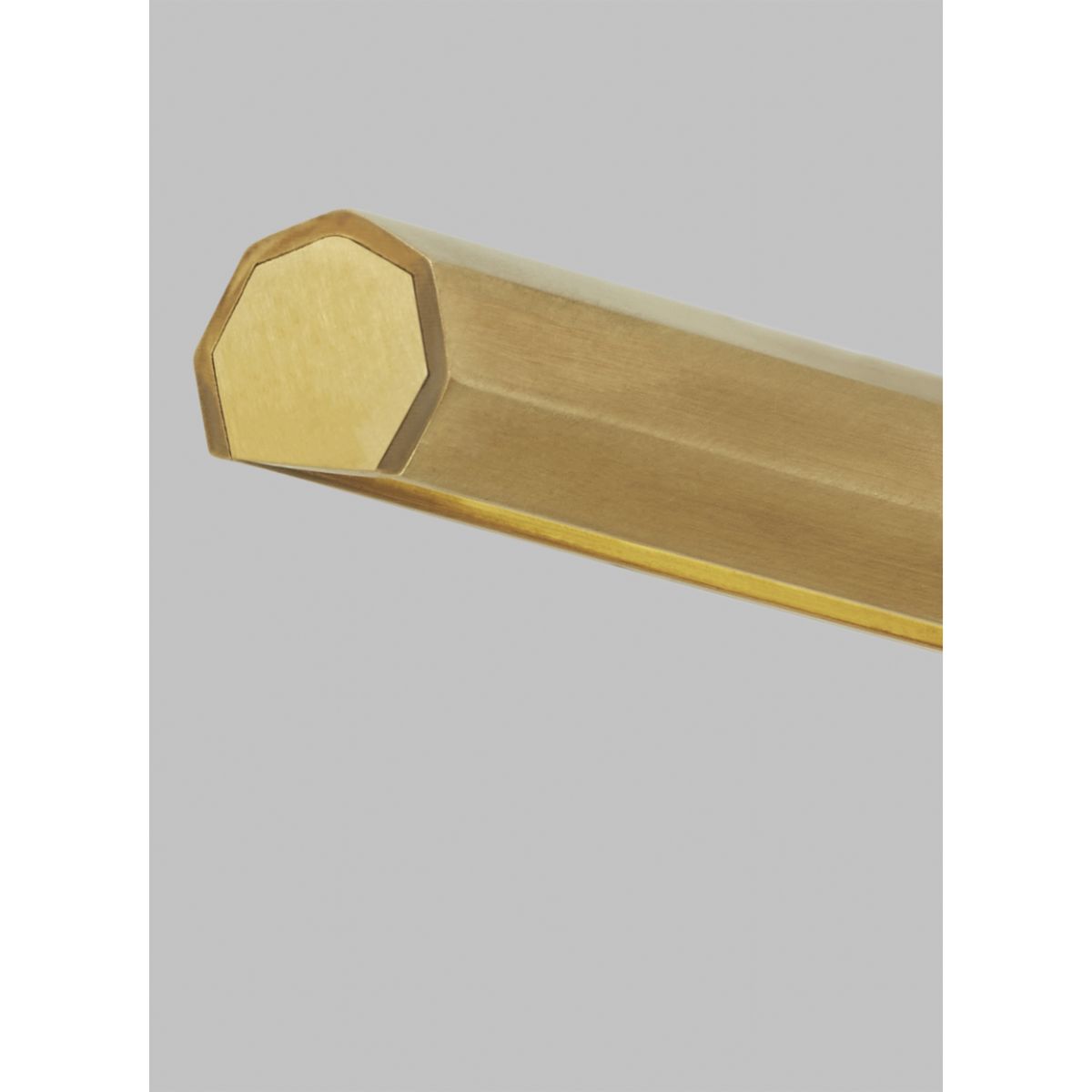 Plural Faceted 12" LED picture light 3000K natural brass finish - Bees Lighting