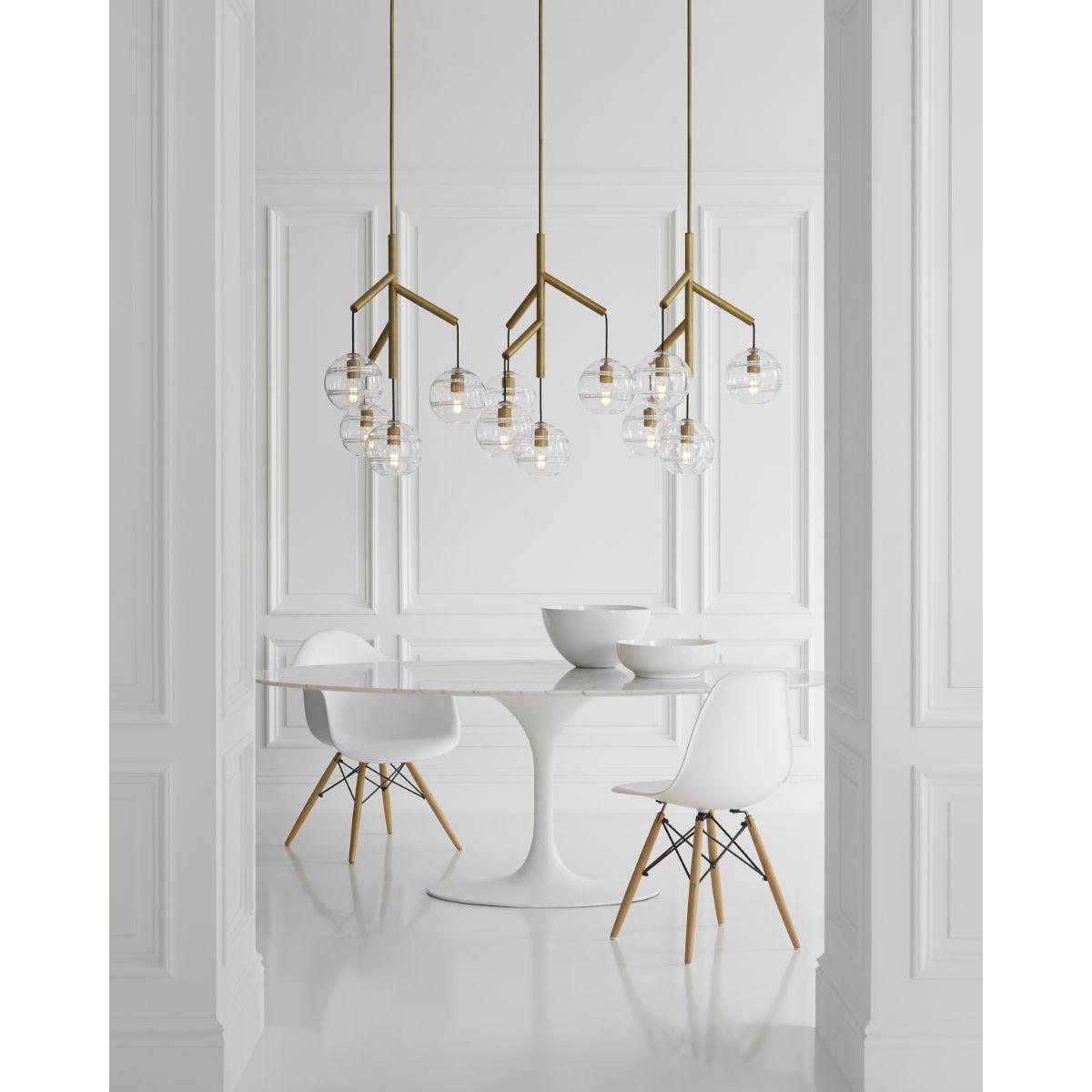 Sedona 63 in. 12 Lights Chandelier Aged Brass Finish Clear - Bees Lighting