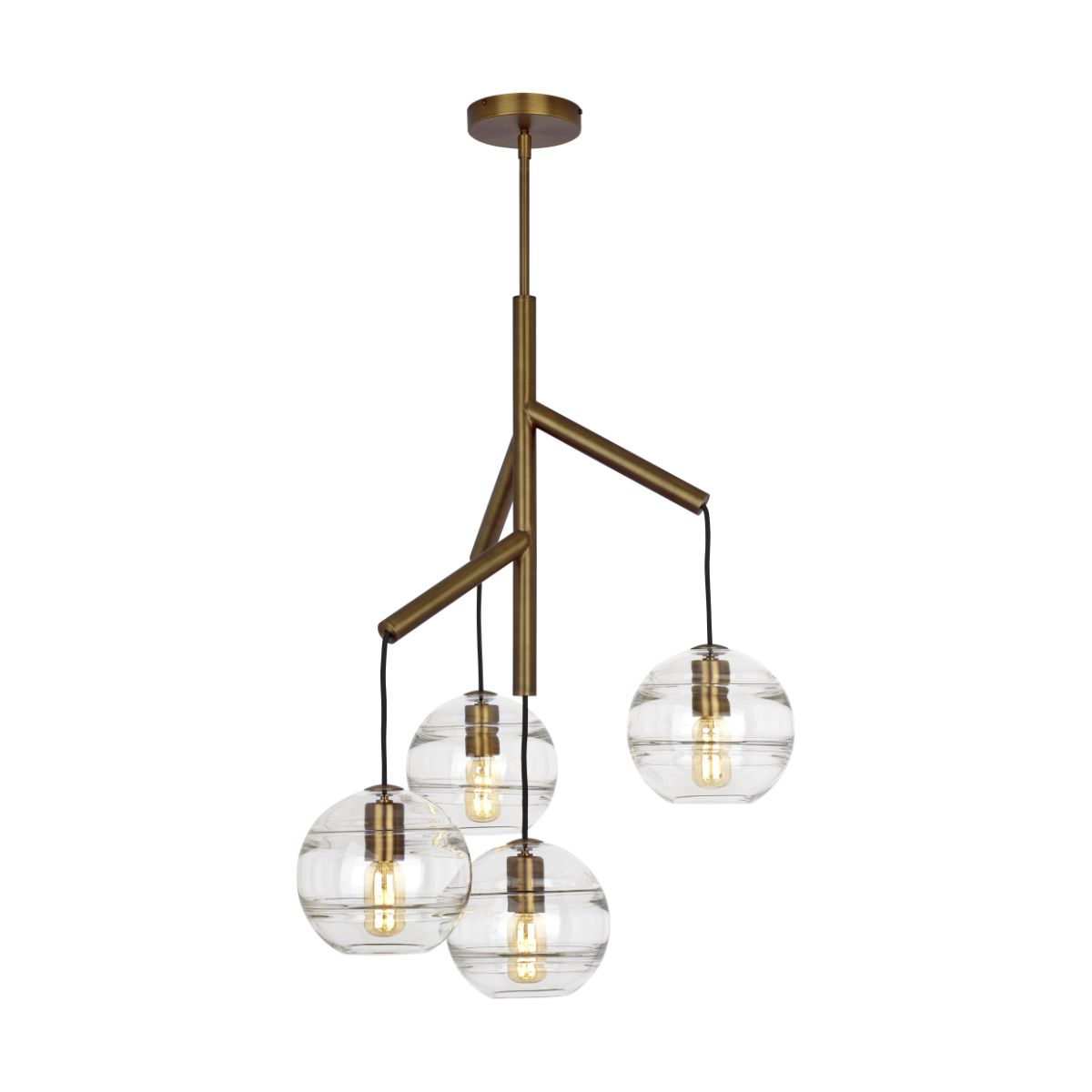 Sedona 25 in. 4 Lights Chandelier Aged Brass Finish Clear