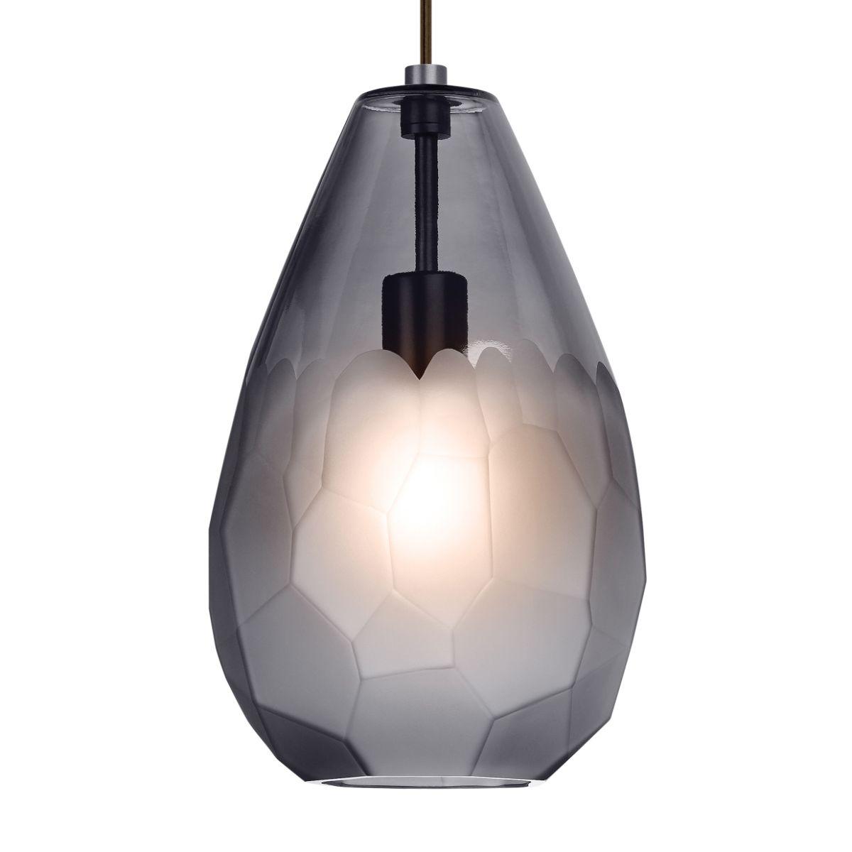 Briolette Grande 9 in. Pendant Light Gray Finish - Bees Lighting