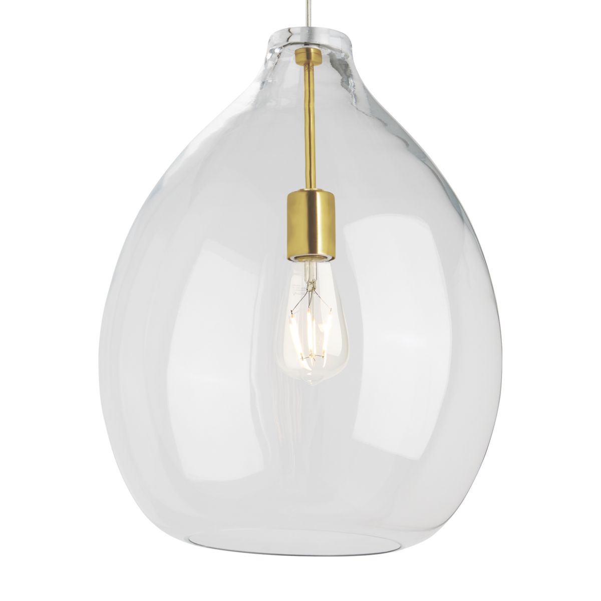 Quinton 16 in. Pendant Light Clear Brass Finish