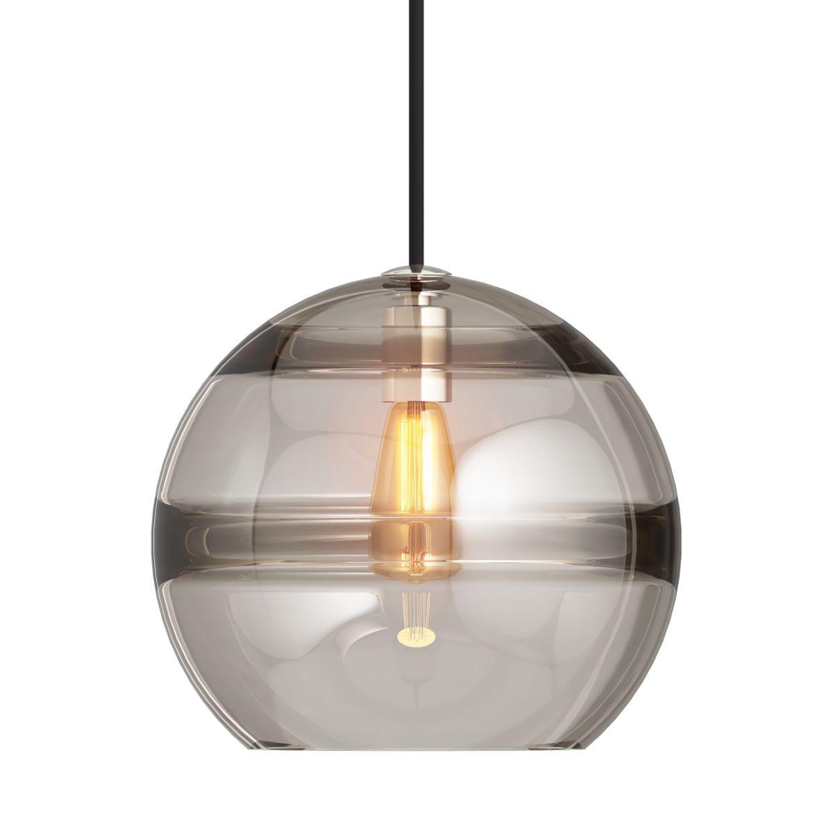 Sedona Medium 8 in. Pendant Transparent Smoke Satin Nickel Finish - Bees Lighting