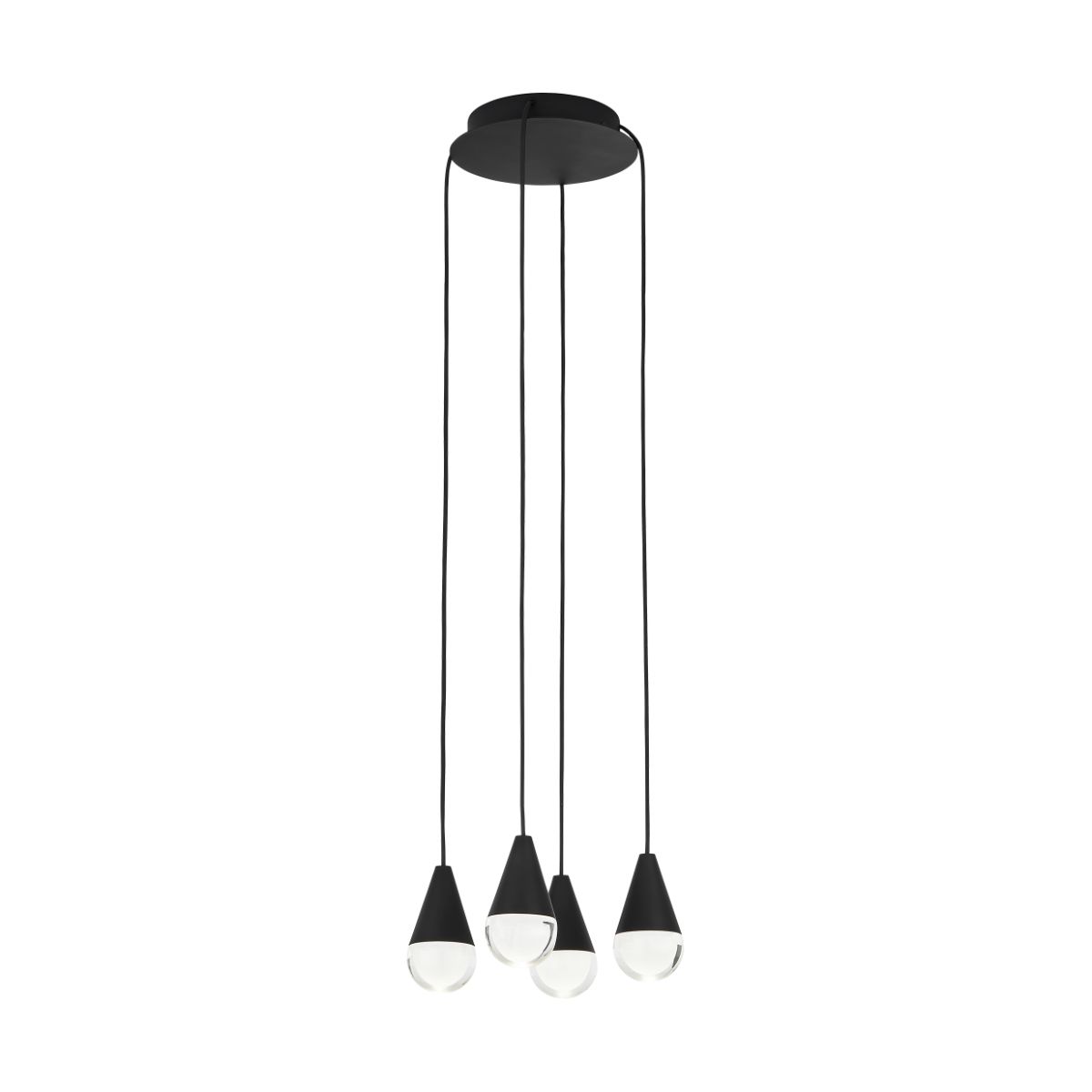CUPOLA 4 Lights LED Chandelier 120-277V Black Finish - Bees Lighting