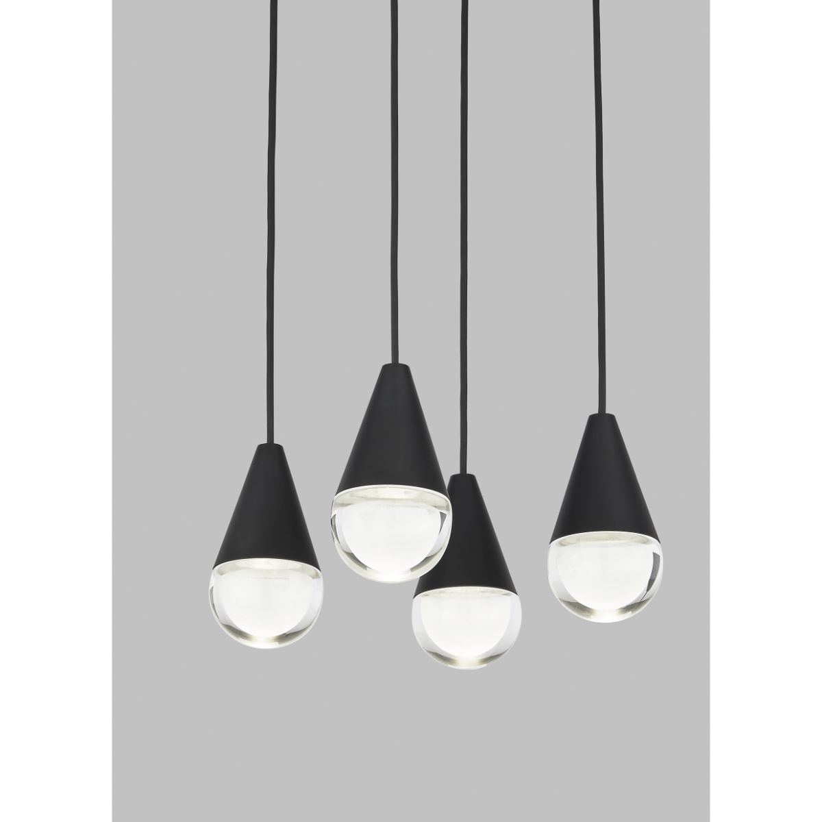 CUPOLA 4 Lights LED Chandelier 120-277V Black Finish - Bees Lighting