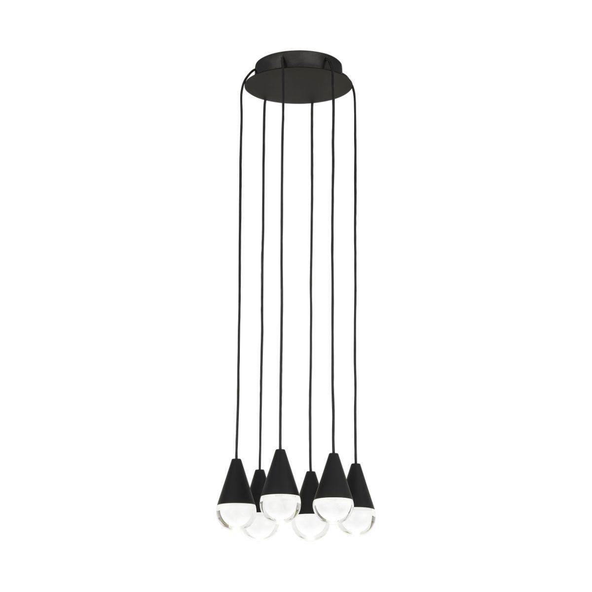 CUPOLA 6 Lights LED Chandelier 120-277V Black Finish - Bees Lighting