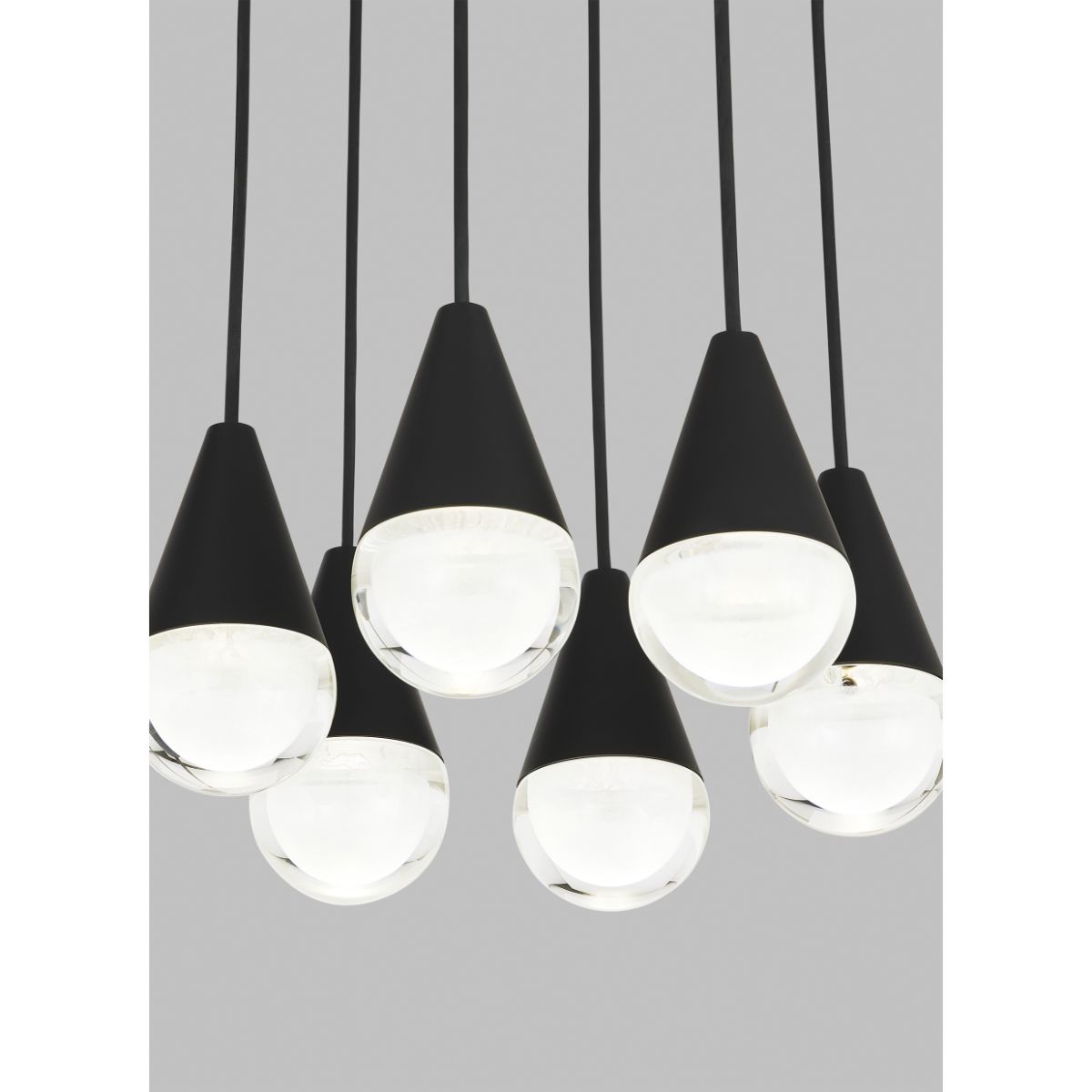 CUPOLA 6 Lights LED Chandelier 120-277V Black Finish - Bees Lighting