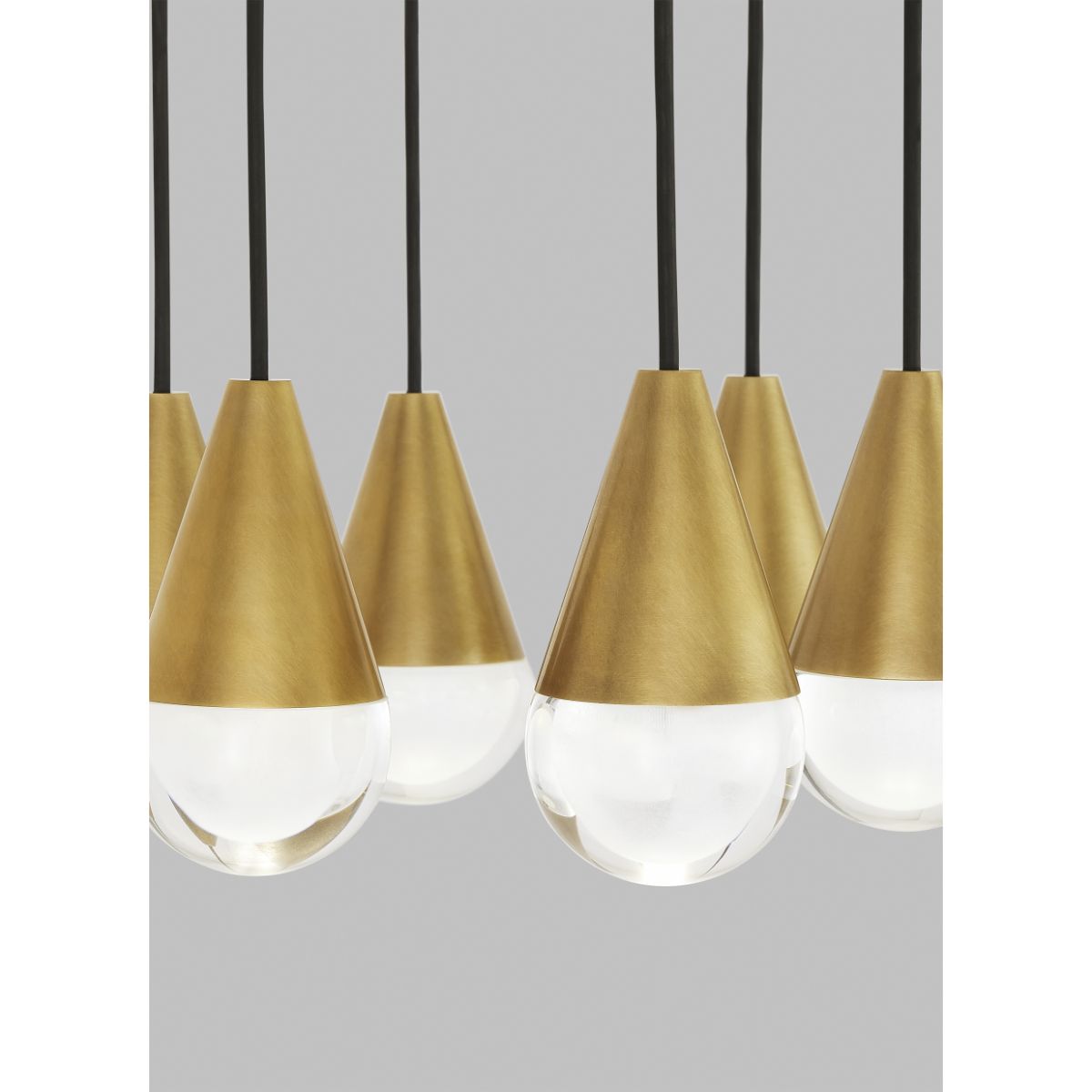 CUPOLA 6 Lights LED Chandelier 120-277V Natural Brass Finish - Bees Lighting