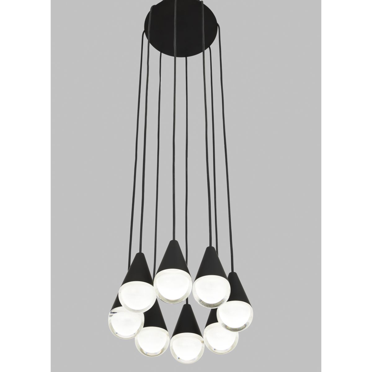 CUPOLA 8 Lights LED Chandelier 120-277V Black Finish - Bees Lighting