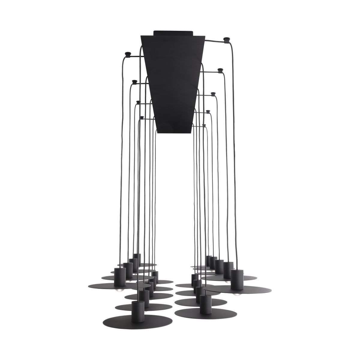 EAVES 50 in. 18 Lights LED Chandelier 120V Black Finish - Bees Lighting