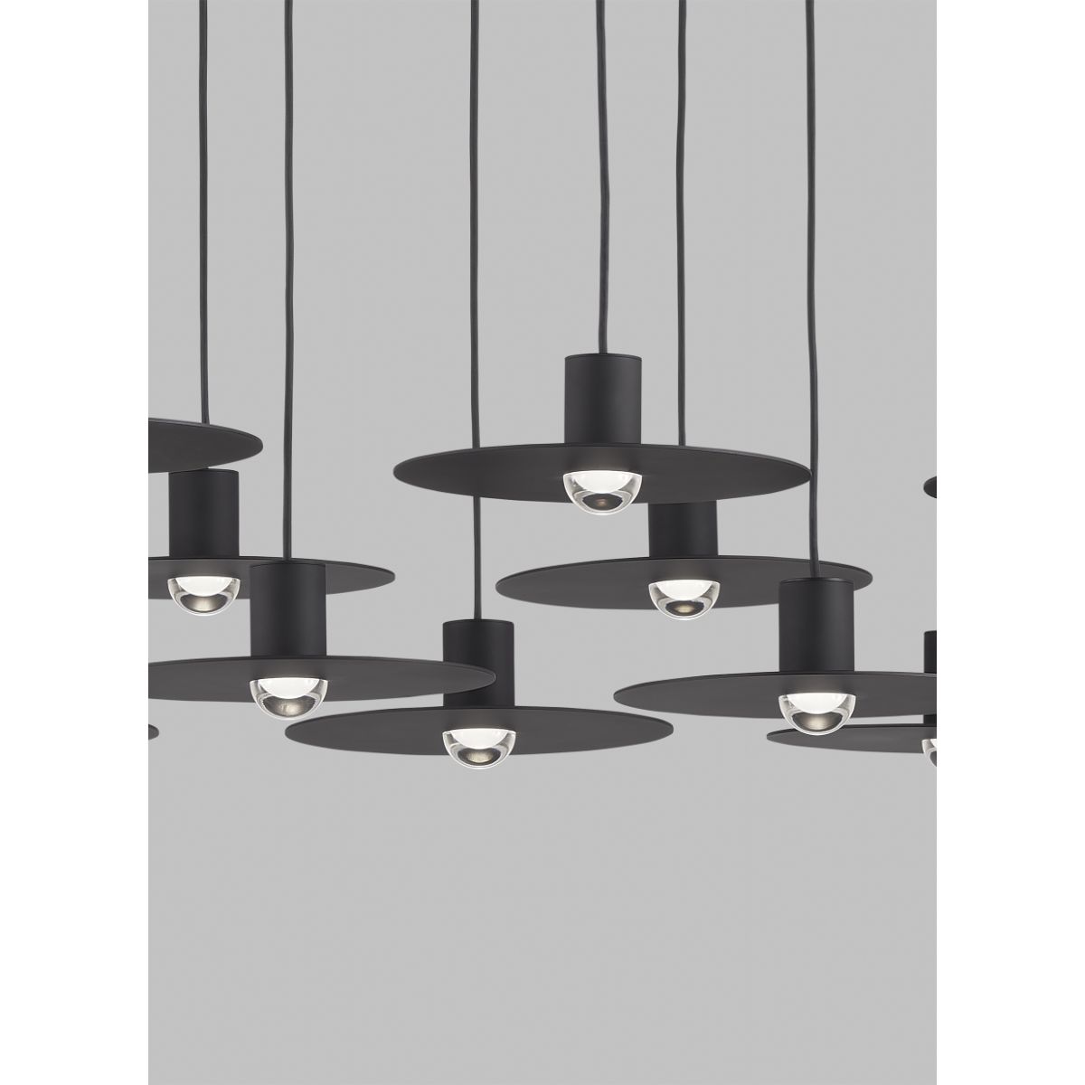 EAVES 50 in. 18 Lights LED Chandelier 120V Black Finish - Bees Lighting