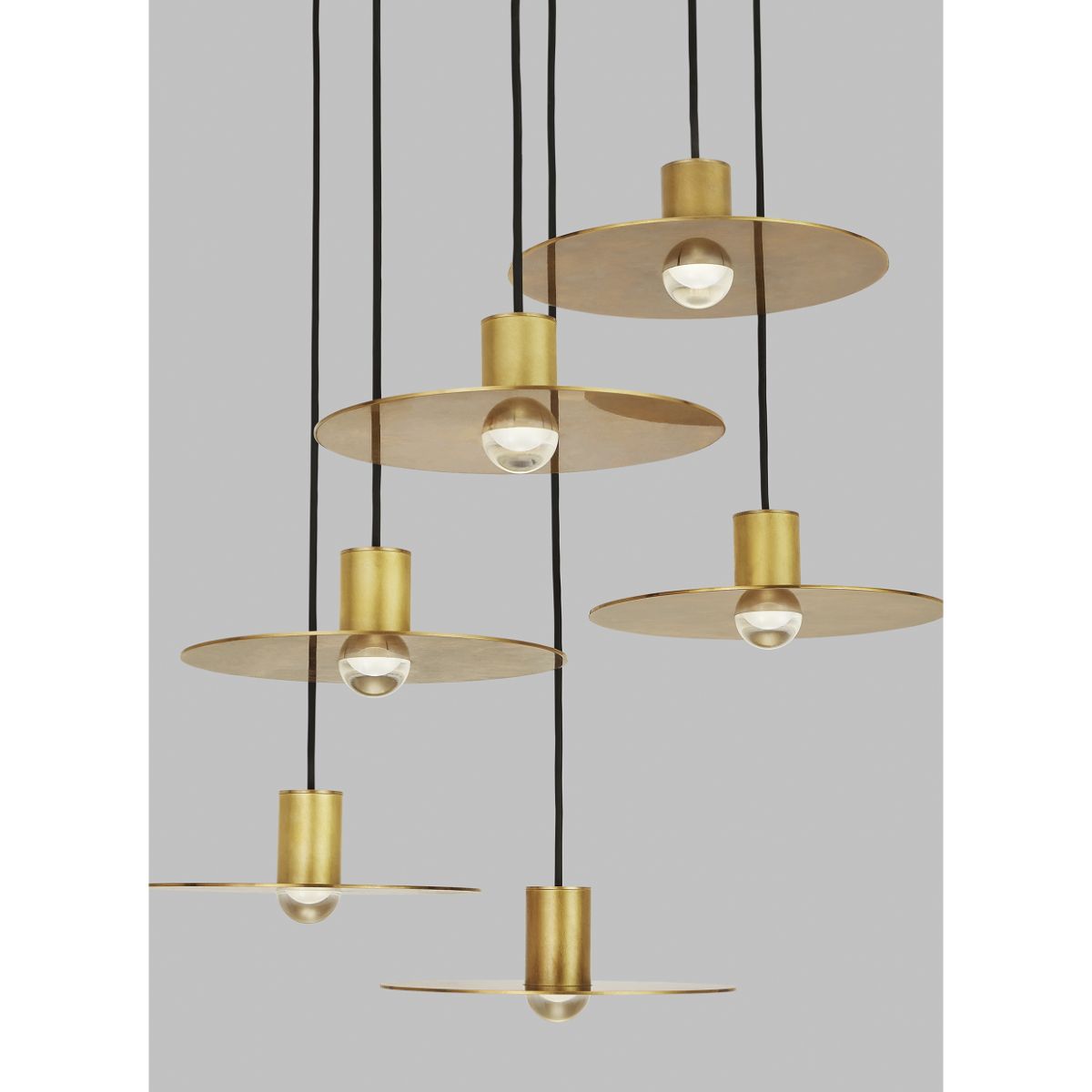EAVES 16 in. 6 Lights LED Chandelier 120-277V Natural Brass Finish - Bees Lighting