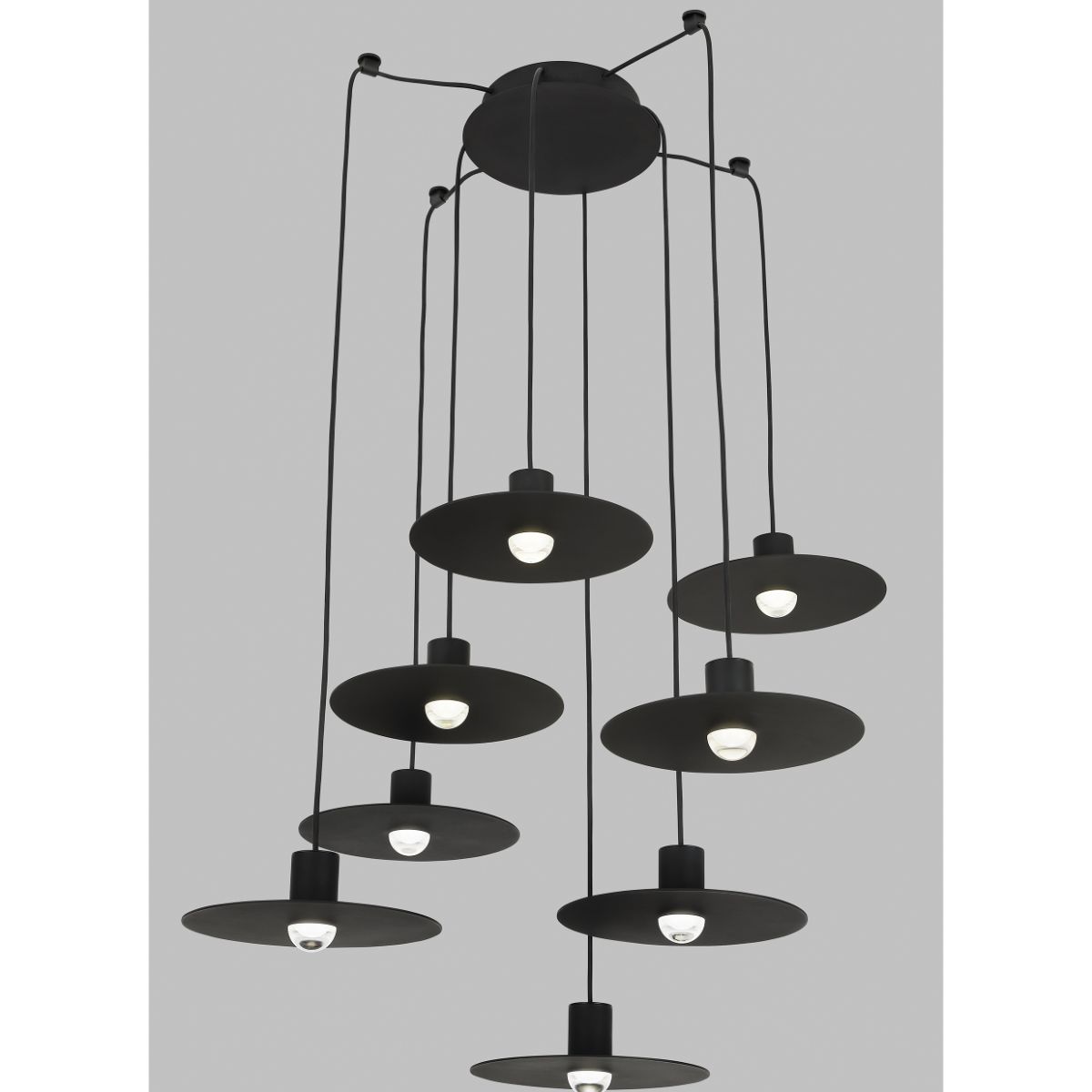 EAVES 16 in. 8 Lights LED Chandelier 120-277V Black Finish - Bees Lighting