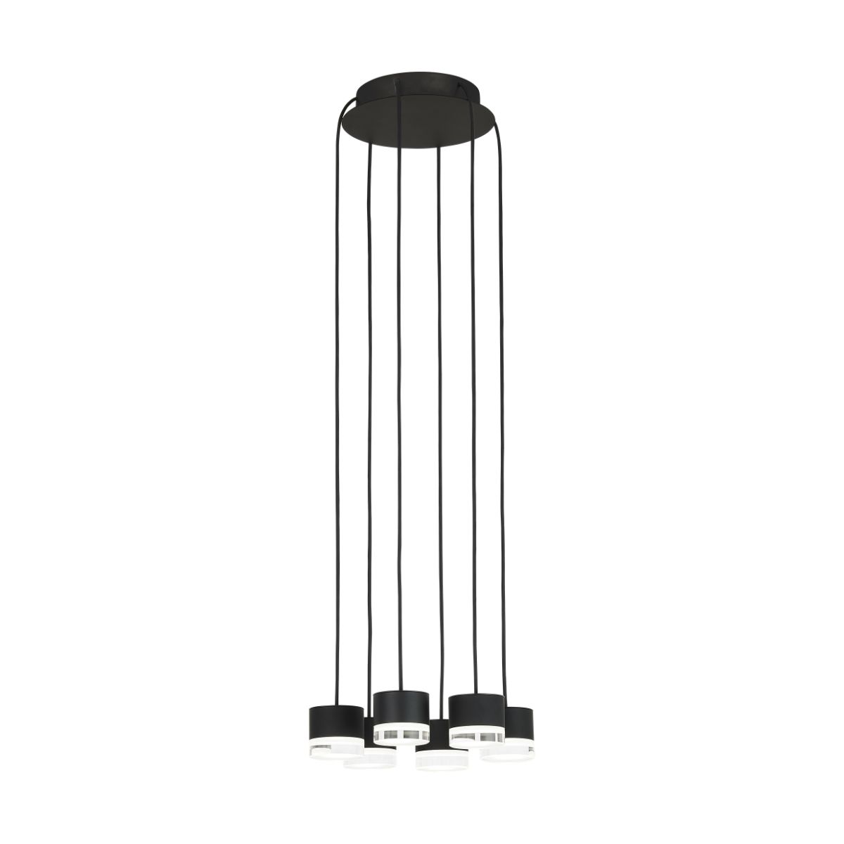 Gable 6 Lights LED Chandelier 120-277V Black Finish - Bees Lighting