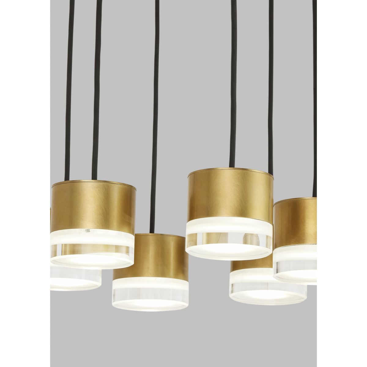 Gable 6 Lights LED Chandelier 120-277V Natural Brass Finish - Bees Lighting