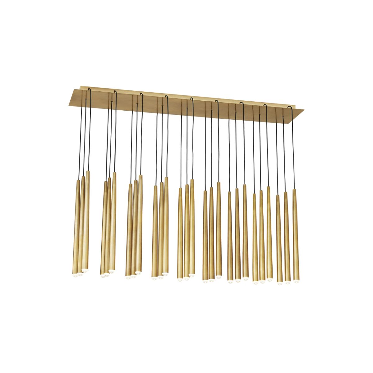Pylon 43 in. 27 Lights LED Chandelier 120V Natural Brass Finish - Bees Lighting