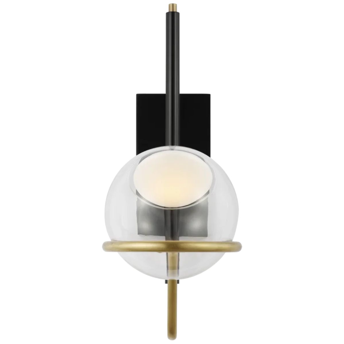 Crosby 18 in. LED Wall Sconce 277V Black & Natural Brass finish