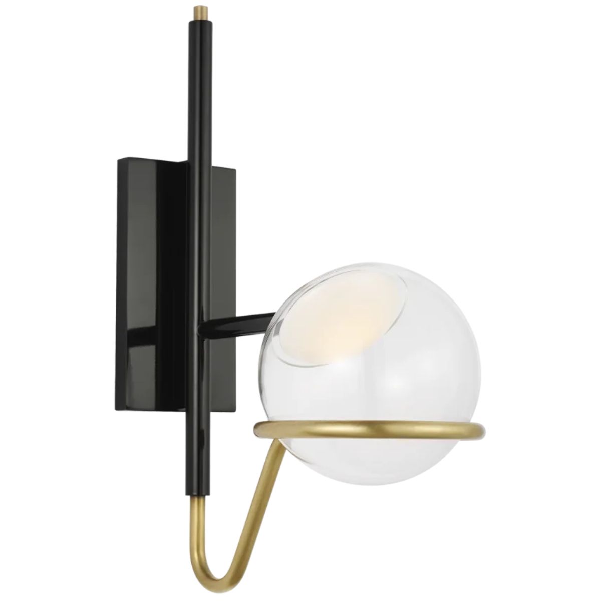 Crosby 18 in. LED Wall Sconce 120V Black & Natural Brass finish
