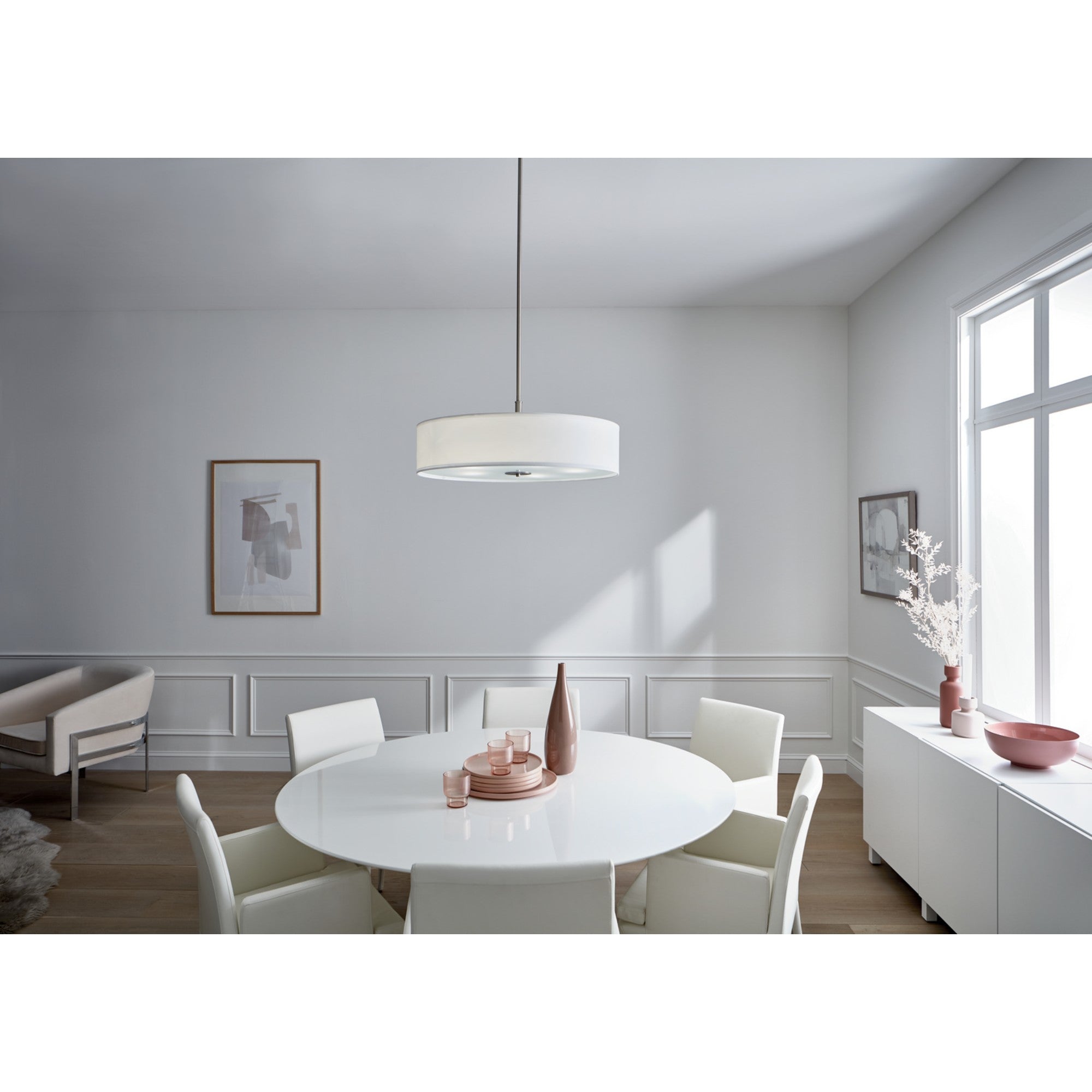 30" 5-Light Convertible Pendant, Brushed Nickel Finish - Bees Lighting