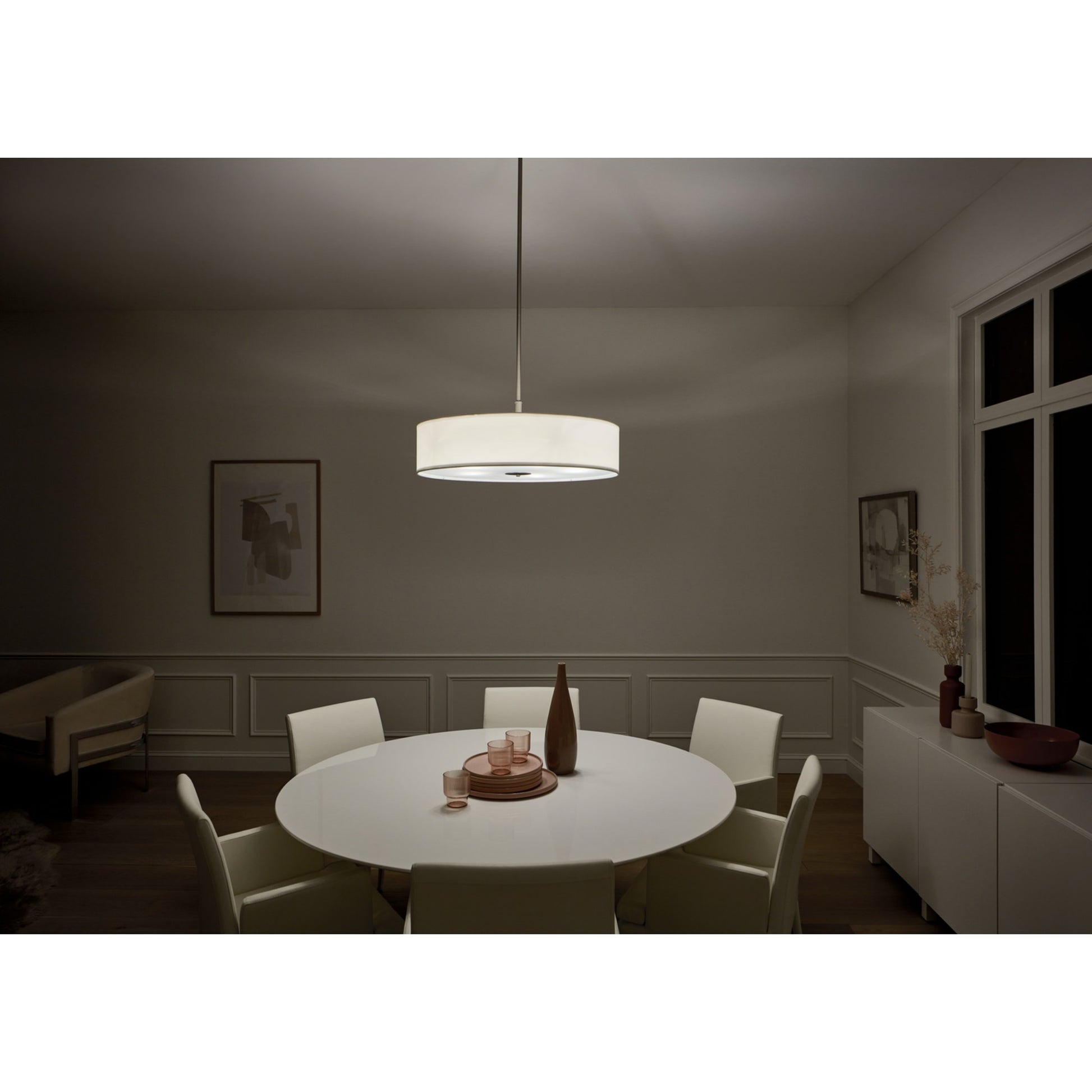 30" 5-Light Convertible Pendant, Brushed Nickel Finish - Bees Lighting