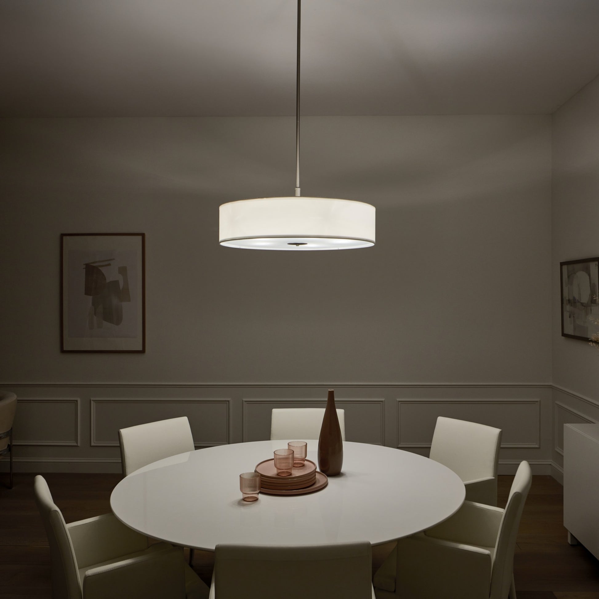 30" 5-Light Convertible Pendant, Brushed Nickel Finish - Bees Lighting
