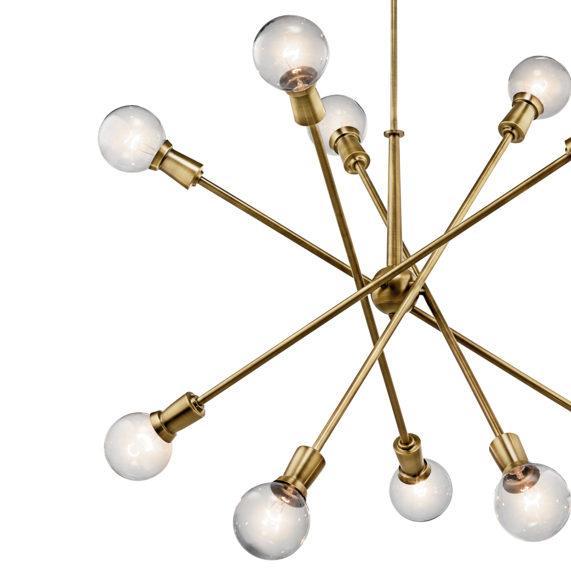 Armstrong 47" 10-Light Chandelier, Natural Brass Finish - Bees Lighting